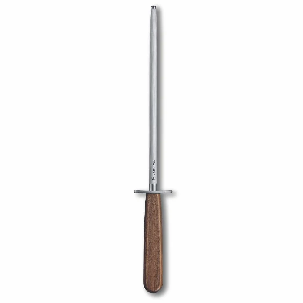 VICTORINOX Fusil Wood, 23 cm, Surface au Grain Moyen-Fin, Rond, jusqu’à 65 HRC, Manche en Bois d’Érable