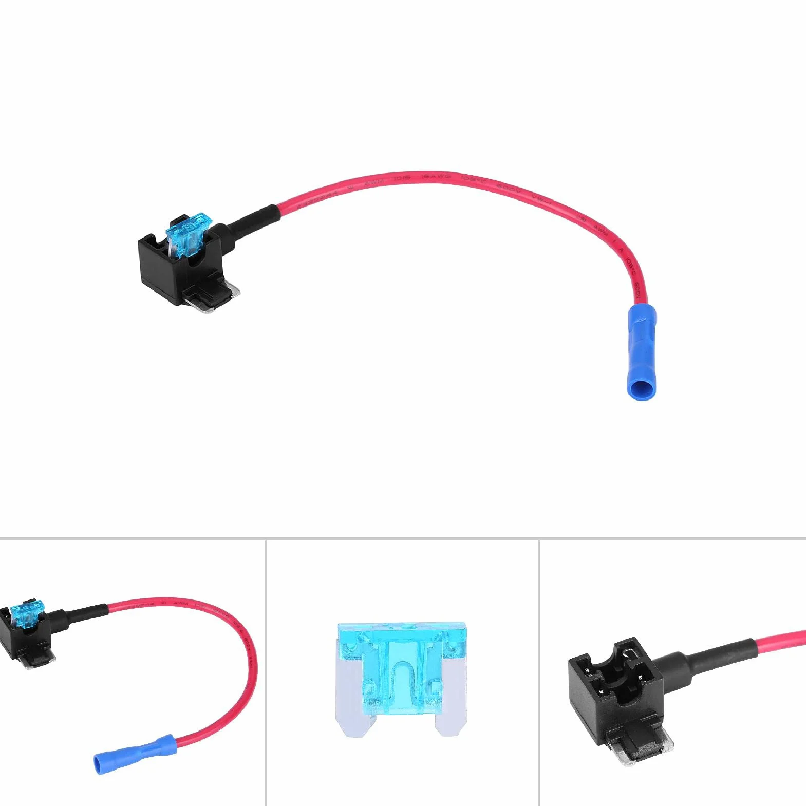 5 szt. adapter bezpiecznikowy do samochodu z uchwytem, automatyczny adapter z bezpiecznikiem, 15 A (mikro-mini)