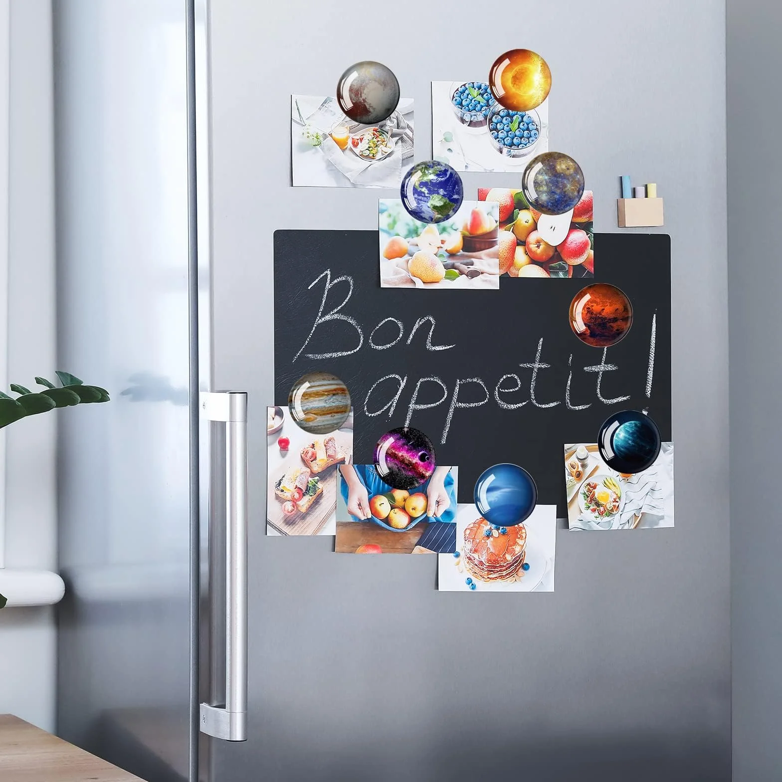 Vagues Magnet Frigo Original 12 Pièces Aimants Frigo 3mm pour Réfrigérateurs Tableau Magnétique Planète