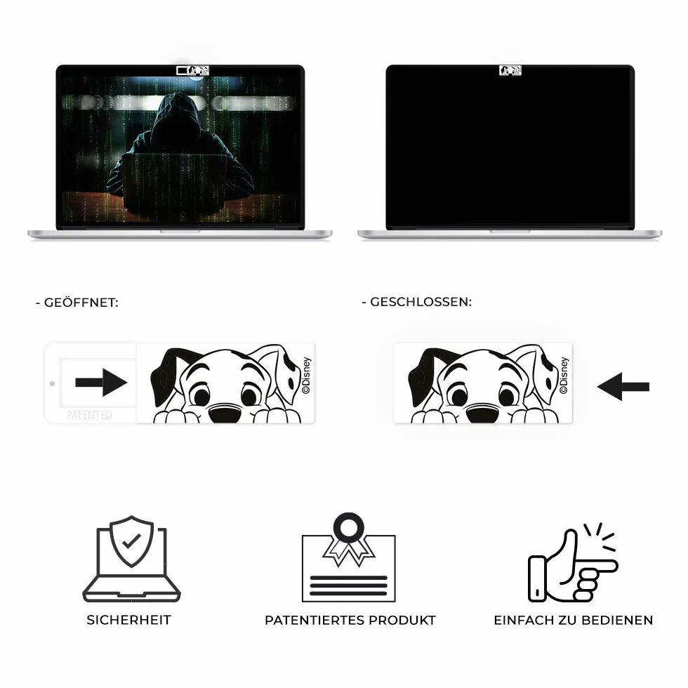 ERT GROUP Oryginalna i oficjalnie licencjonowana przez Disney zaślepka do kamery komputerowej, wzór Dalmatyńczyk 001, camera cover do laptopa, komputera i tabletu, produkty bezpieczeństwa