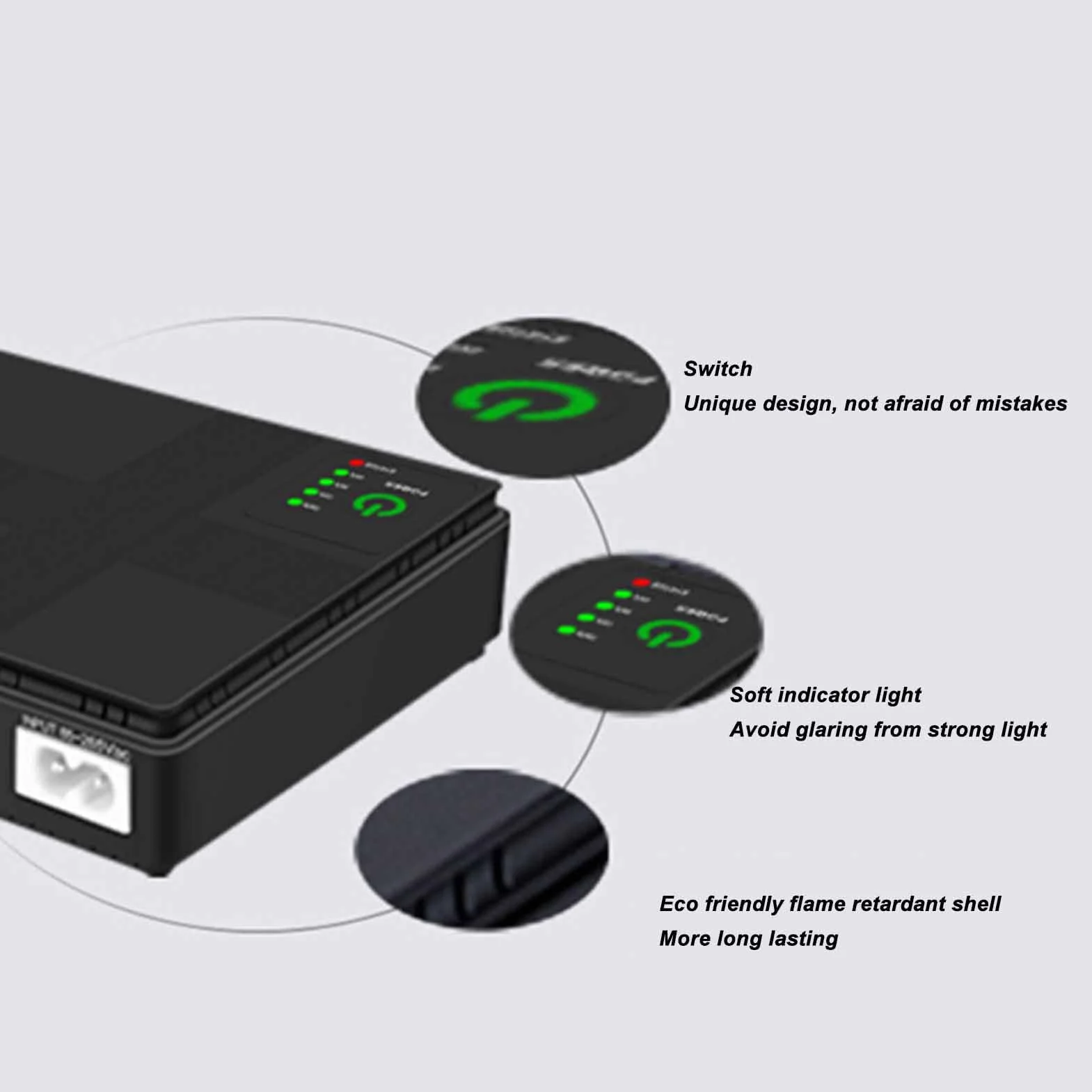 Zasilacz Awaryjny 10400mAh UPS Podtrzymanie Bateryjne, 5V 9V 12V 2A POE 15V 24V 1A Zasilacz Wyjściowy do Routera, Modemu, Kamery Bezpieczeństwa (Wtyczka UE)