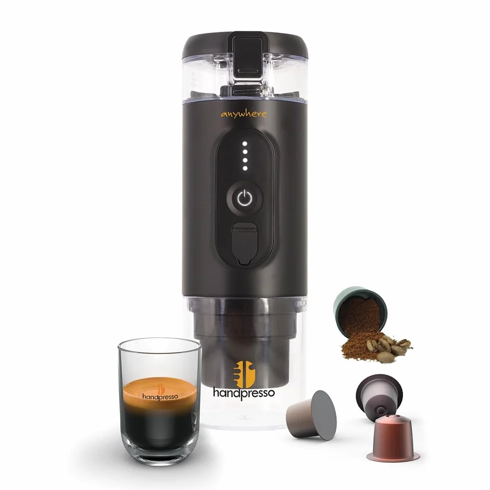 Handpresso - Cafetière portable E-Presso 21700 | Machine a cafe portable avec batterie USB réservoir 60ml - Cafetiere de voyage pour capsules expresso ou café moulu – mini cafetière à batterie