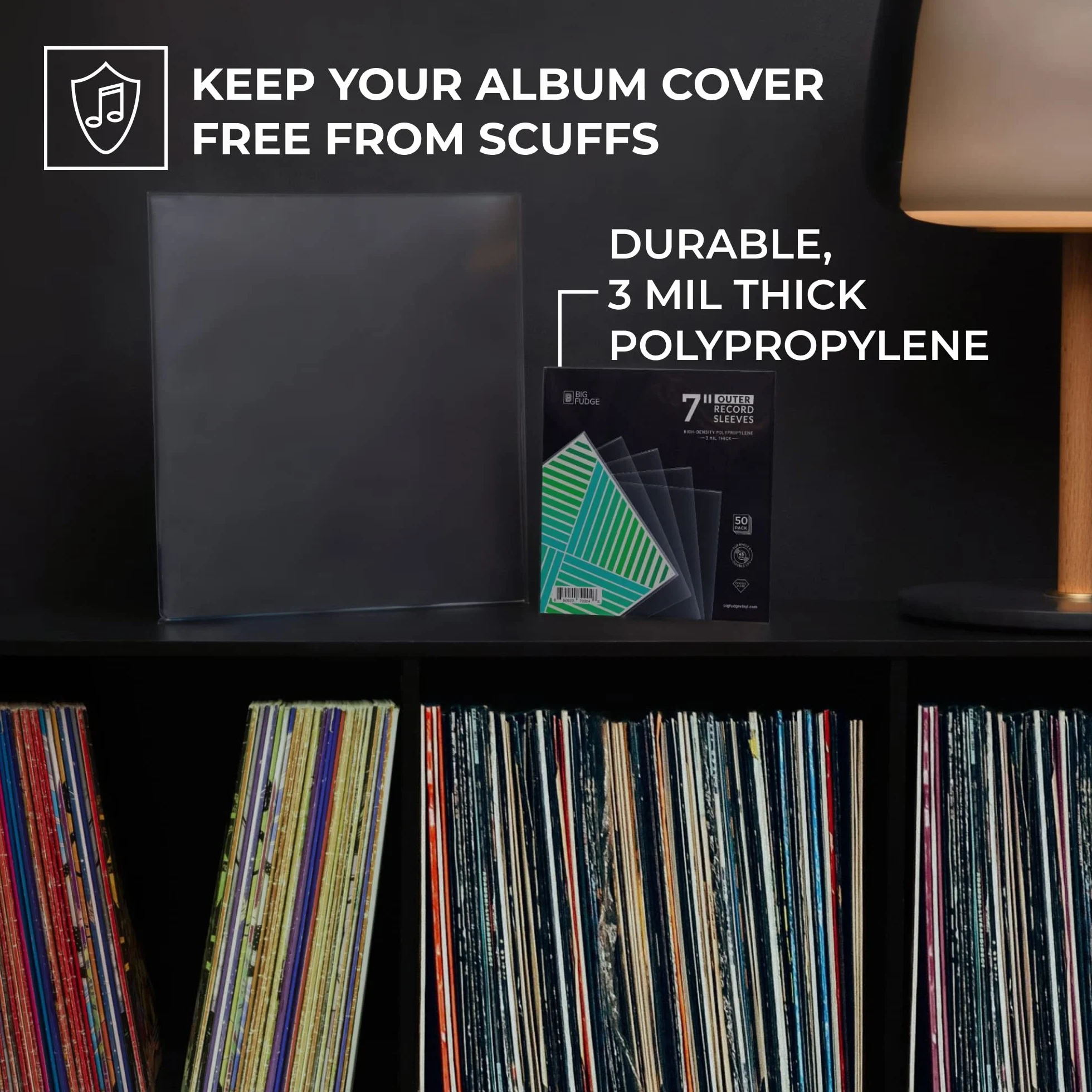 Pochettes Extérieures Vinyles 45 Tours Transparentes Plastique 18x18 cm 3 mil 50 pièces