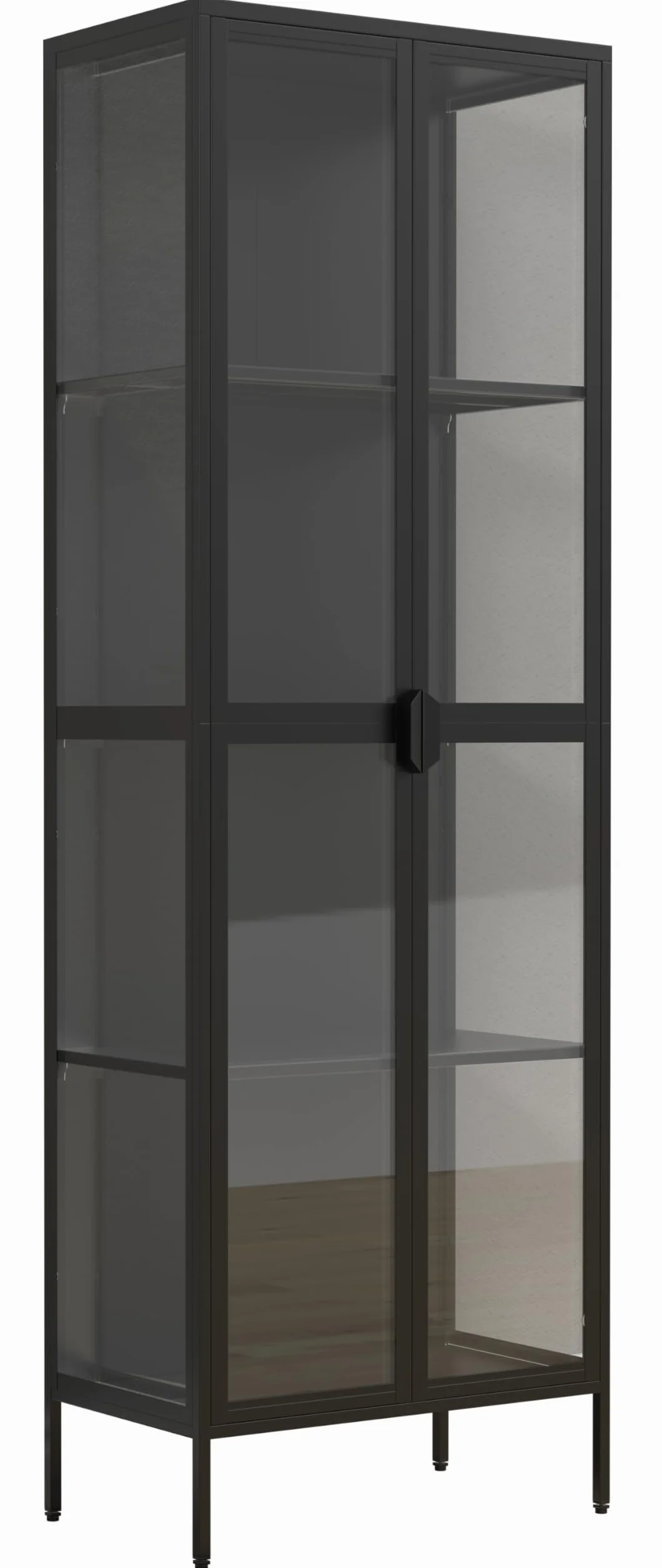 VCM vitrine en Verre Colonne Acier Verre vitrine vitrine de Collection vitrine de Verre vitrine 180x60x35 Floka XXL Noir
