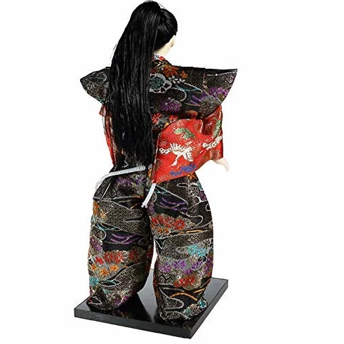 Poupée Japonaise en Kimono Samourai 30 cm - Figurine Geisha Traditionnelle Artisanale