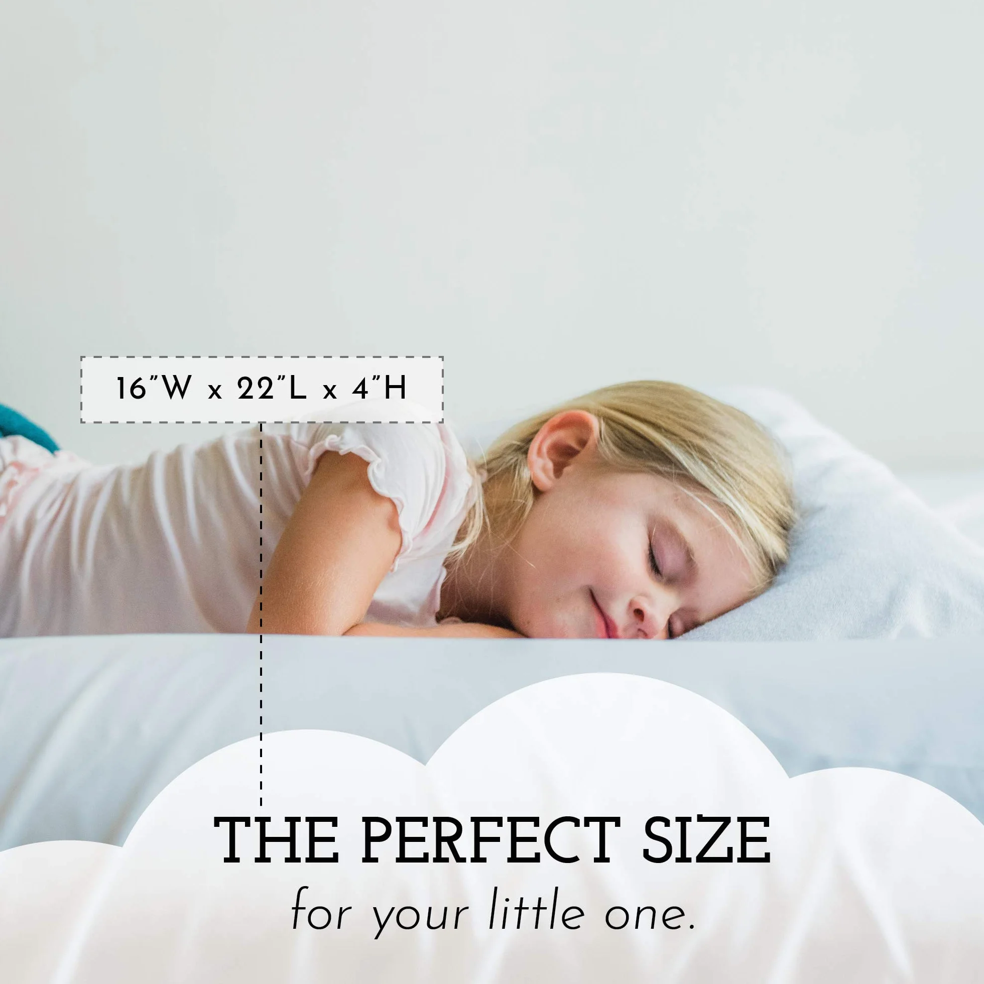 Little Sleepy Head Oreiller pour Jeunes 40,6 x 55,9 cm Doux Hypoallergénique