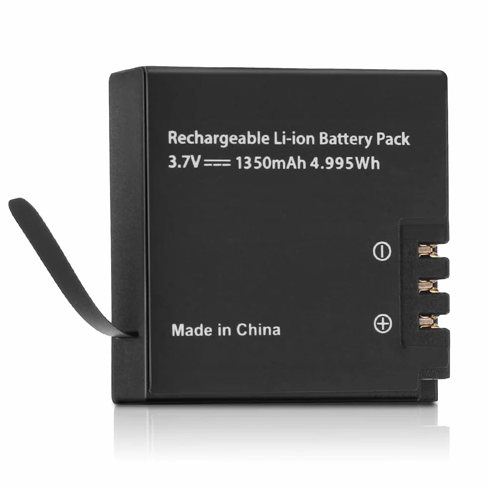 Akumulator 1350mAh (3-pak) z ładowarką do AKASO Brave 7LE(Nie do Brave 7), WOLFANG GA400/GA420/GA460, Rollei 6s Plus/8s Plus/9s Plus/10s Plus/11s Plus, XTU S3/S6, Surfola SF630