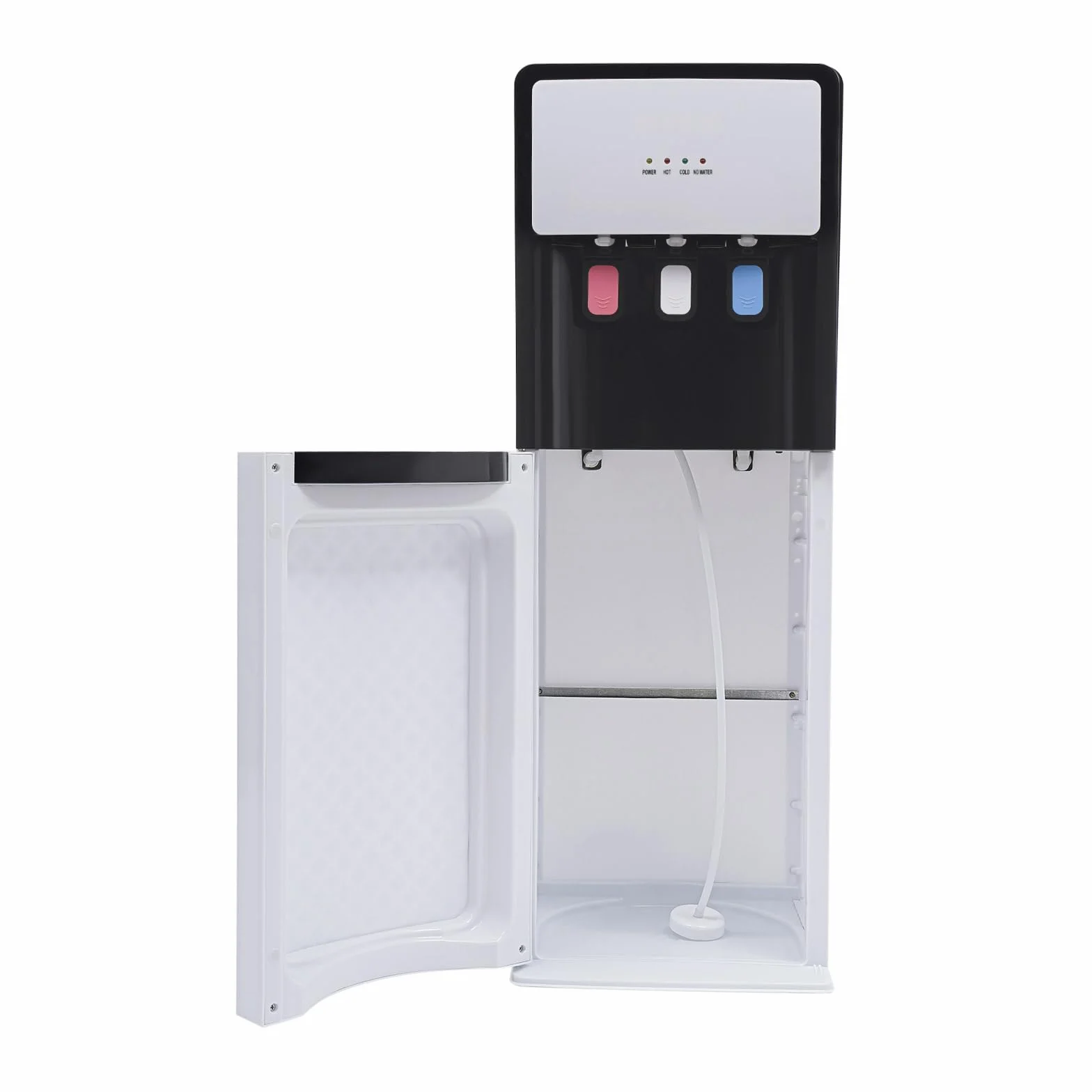 Fontaine à Eau Chaude et Froide, Distributeur d'eau Chargement par Le Bas, sans Soulever, 90W/500W Ultra-Silencieux, Réservoir PP Alimentaire, Idéal pour Bureau, Maison, Crèche - Blanc