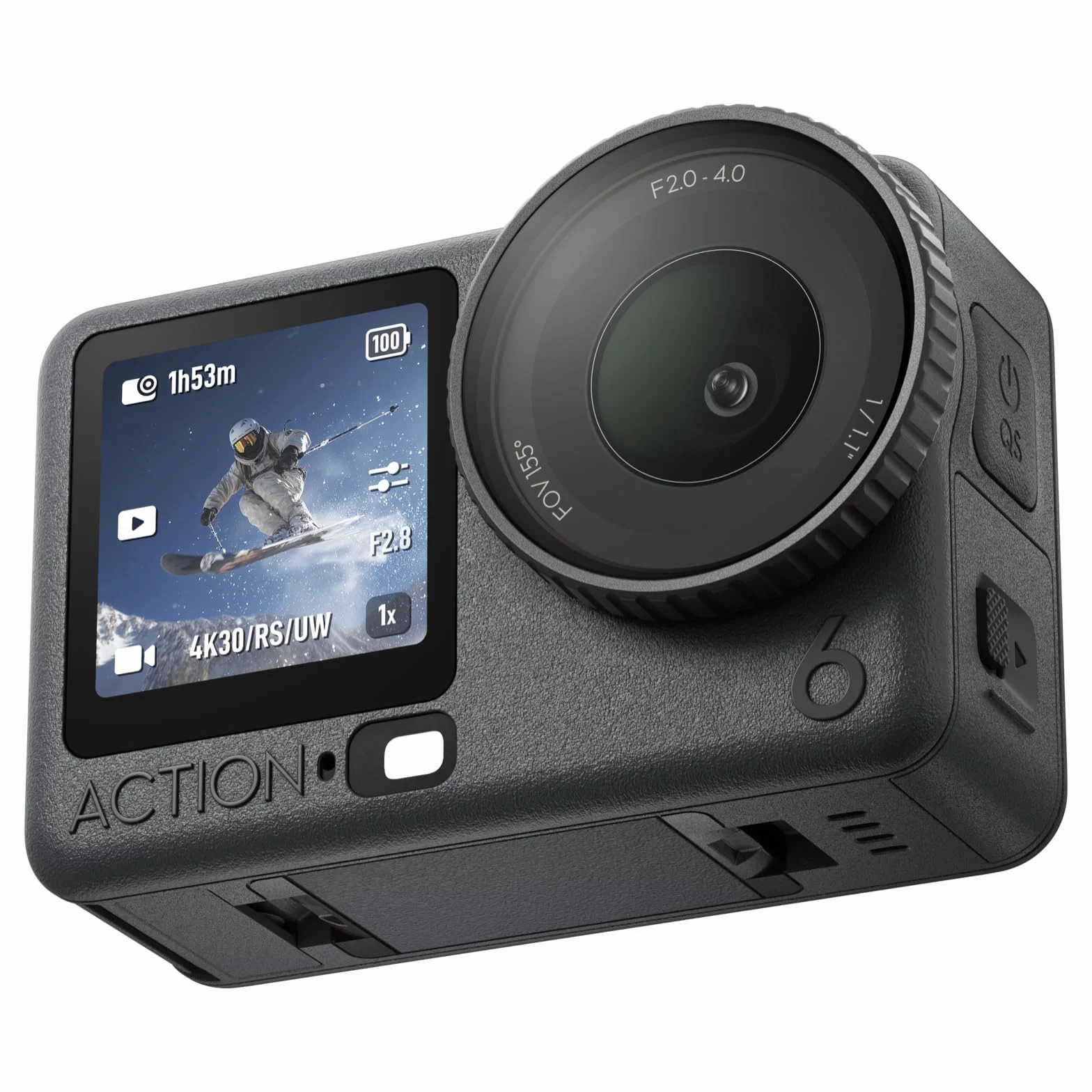 DJI Osmo Action 6 Essential Combo, podwodna kamera sportowa z matrycą kwadratową 1/1,1″ i pamięcią 50 GB, zmienną przysłoną f/2,0–f/4,0, odporna na zimno, 4 godziny pracy na akumulatorze, 8K