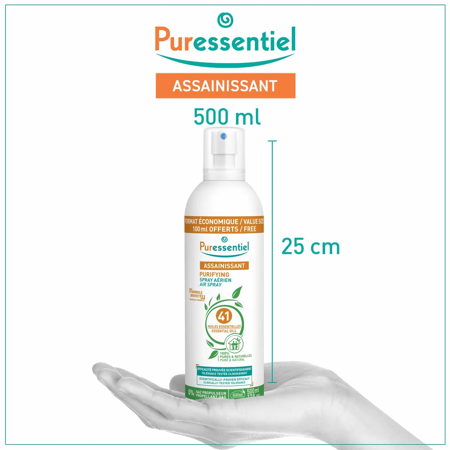 Puressentiel Assainissant Spray Aérien aux 41 Huiles Essentielles 500 ml