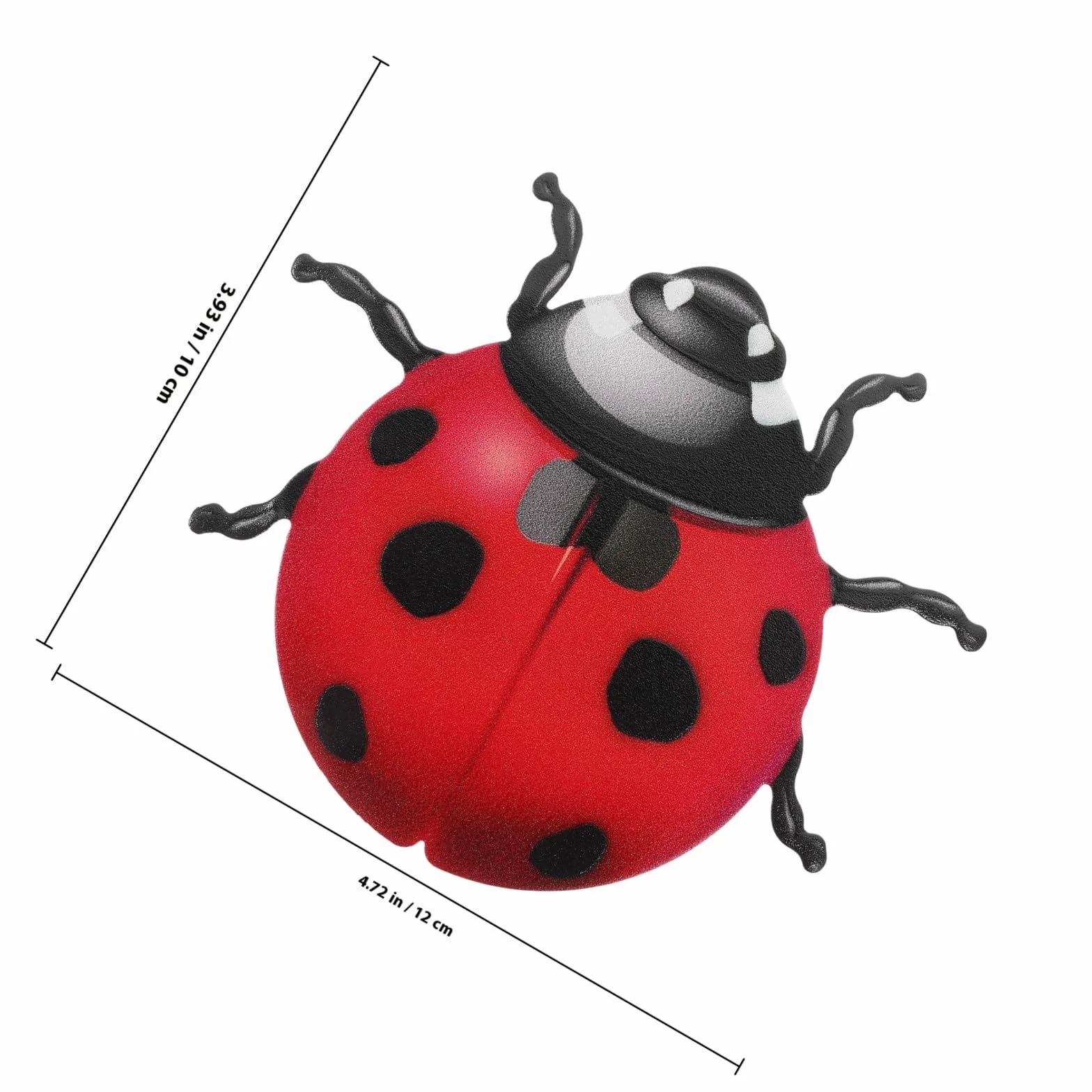 Toyvian Lot de 2 Coccinelles Murales en Fer Forgé Rouge, Décoration Murale Métal pour Salon Jardin Patio