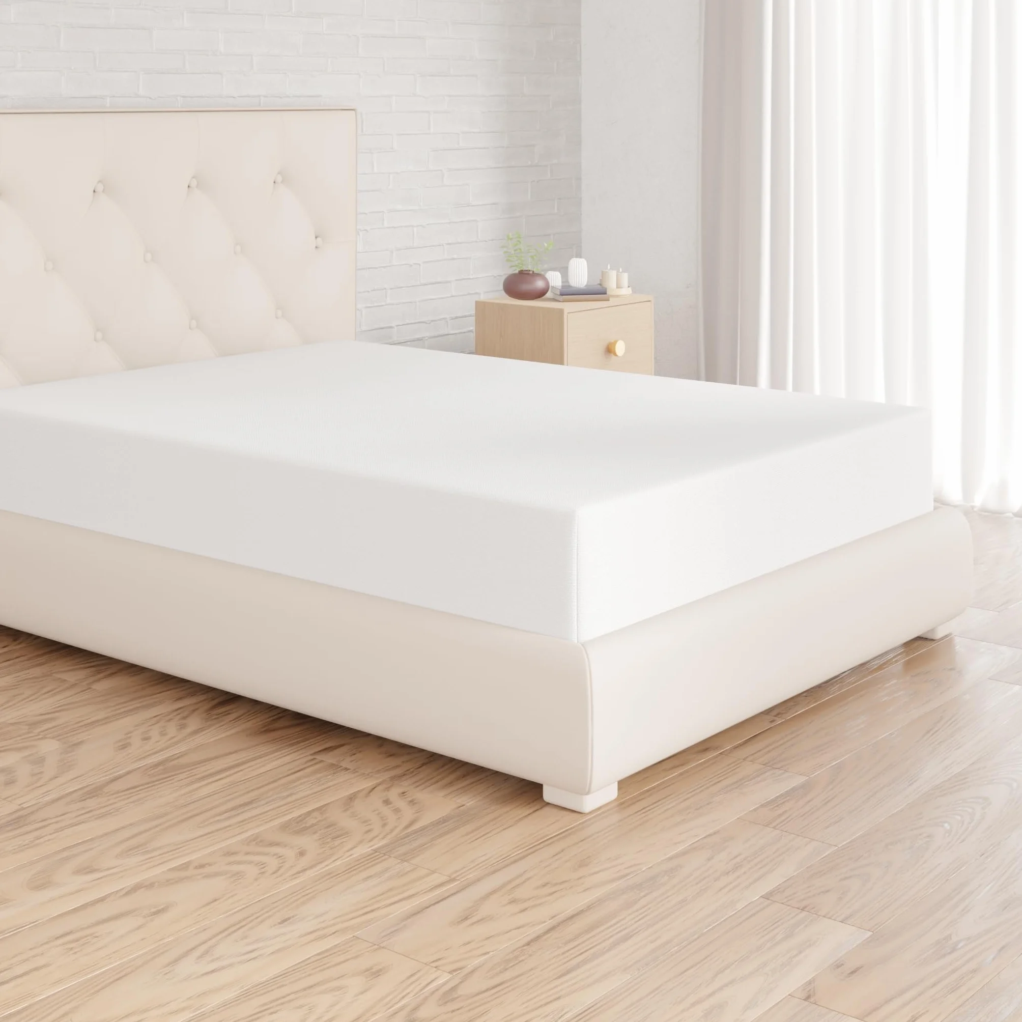 Amazon Basics Drap Housse 160x200x30 cm Polyester Microfibre Blanc