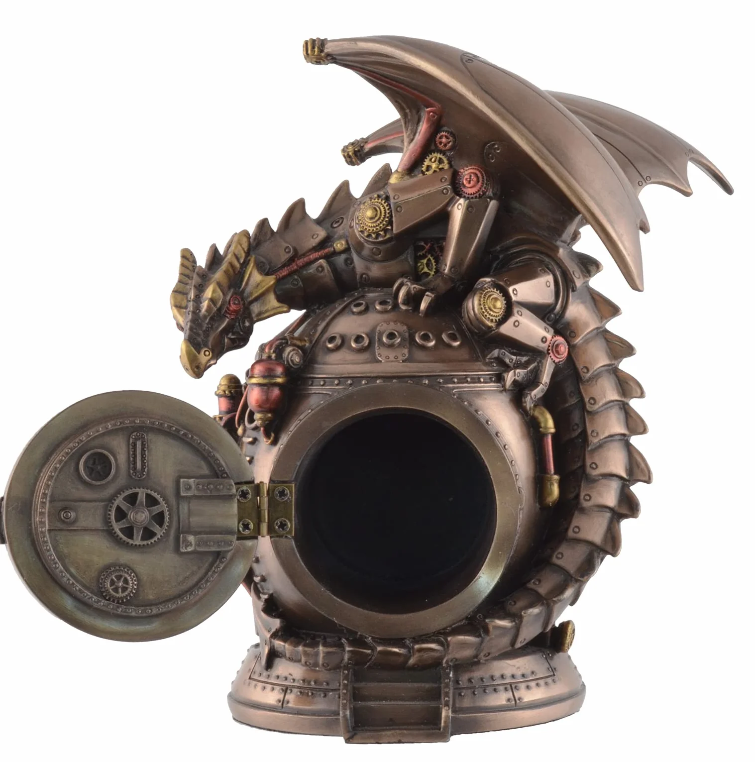 VOGLER Veronese Horloge sur pied Steampunk Dragon Steampunk bronzée