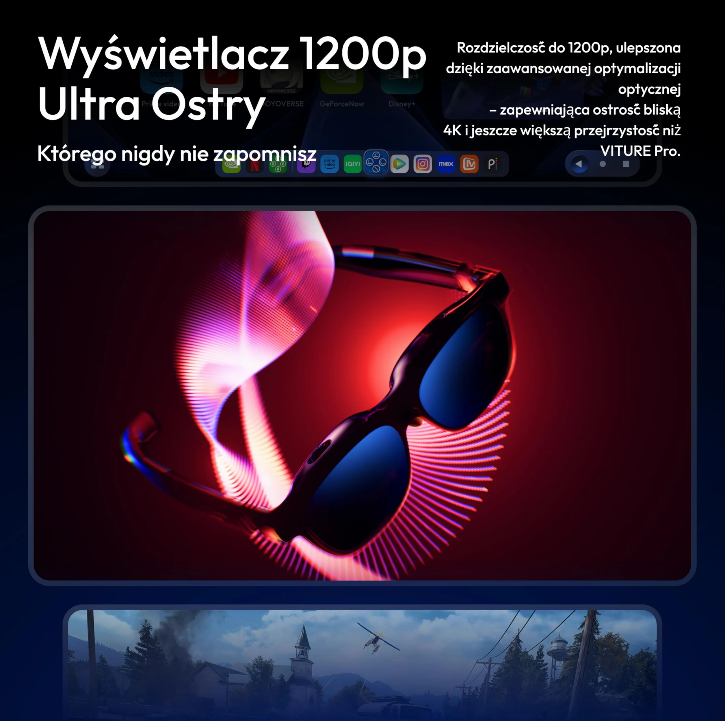 VITURE Luma Pro XR Okulary — 152" 1200p 120Hz Ultra Ostry wyświetlacz, 52° FOV, Folia Elektrochromowa, Harman Audio, dla iPhone 17/16/15/Android/Mac/PC/Steam Deck/Switch 2 - Standardowe