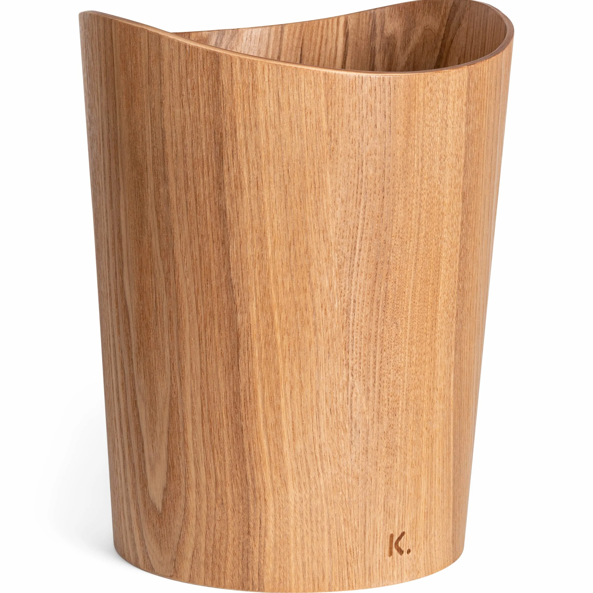 Corbeille à papier en bois véritable Börje 9 litres Frêne