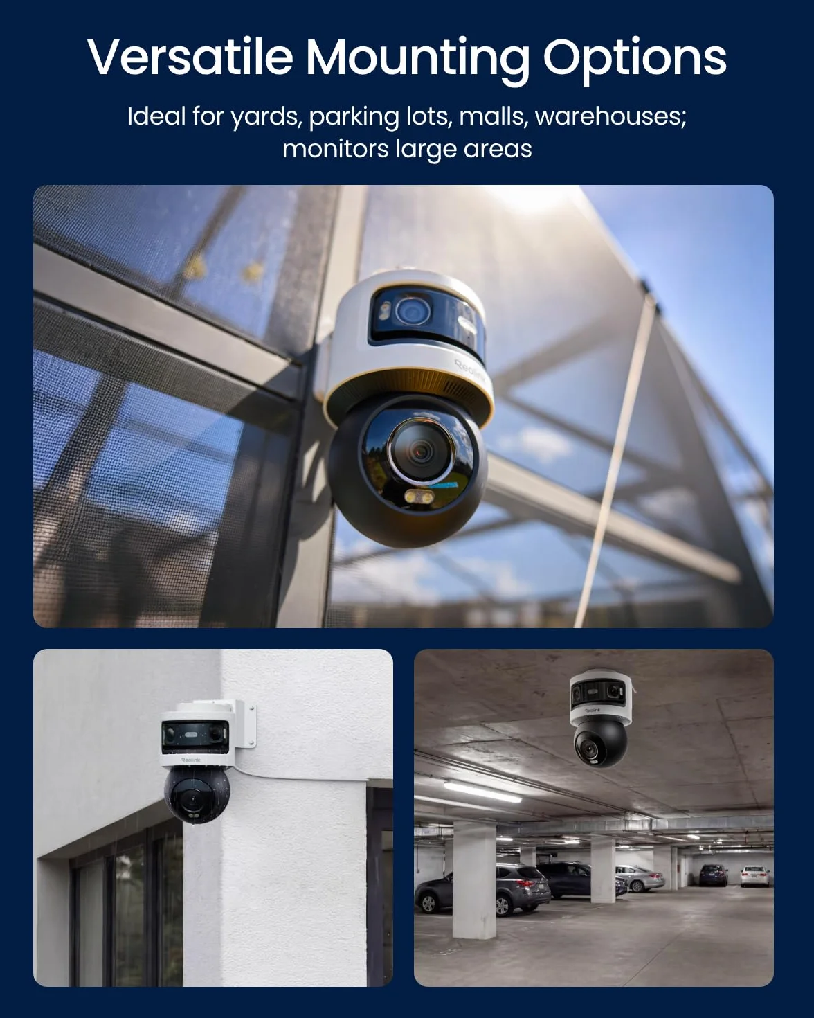 Reolink Kamera Zewnętrzna PoE PTZ, Trzema Obiektywami, 10 MP + 8 MP, Panoramiczna PT, Śledzenie SyncTrack, Wyszukiwanie Wideo AI, Kolorowy i IR Tryb Nocny, Nagrywanie 24/7, OMVI 3i PoE