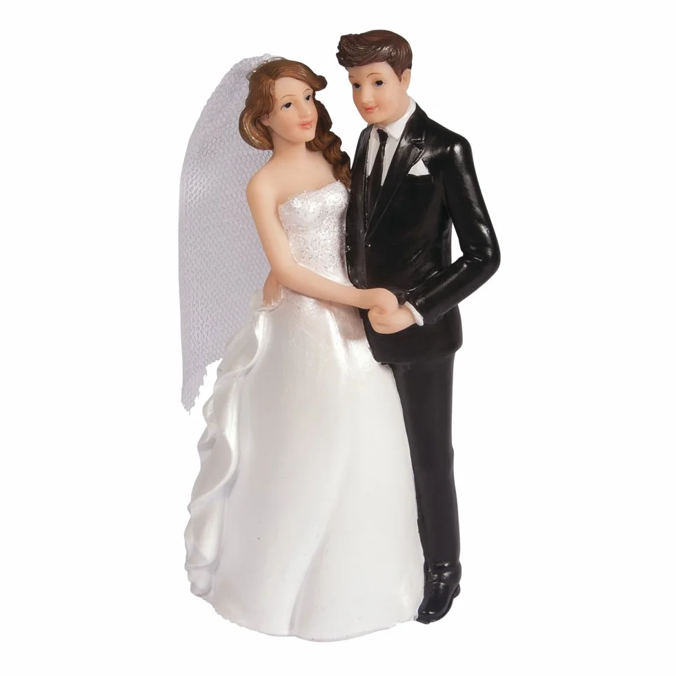 Rayher Figurine Couple de mariés traditionnel polyrésine 9x5,3x14,2cm mariage