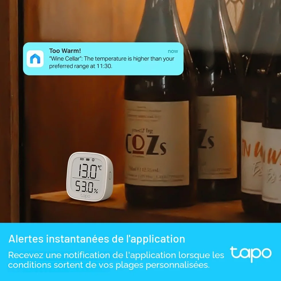 Tapo T315 Thermomètre d'intelligent Hygromètre Capteur d'Humidité Moniteur de Température, Affichage E-ink 2,7"