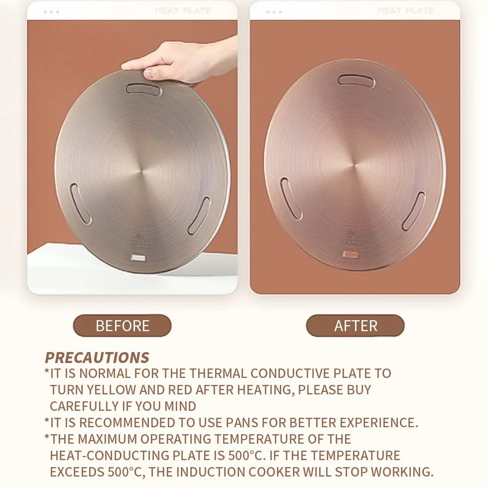 Adaptateur Plaque diffuseur Chaleur pour Plaque Induction avec poignée Amovible, diffuseur Chaleur pour cuisinière à gaz, Plaque Cuisson en Verre, convertisseur de café, Lait