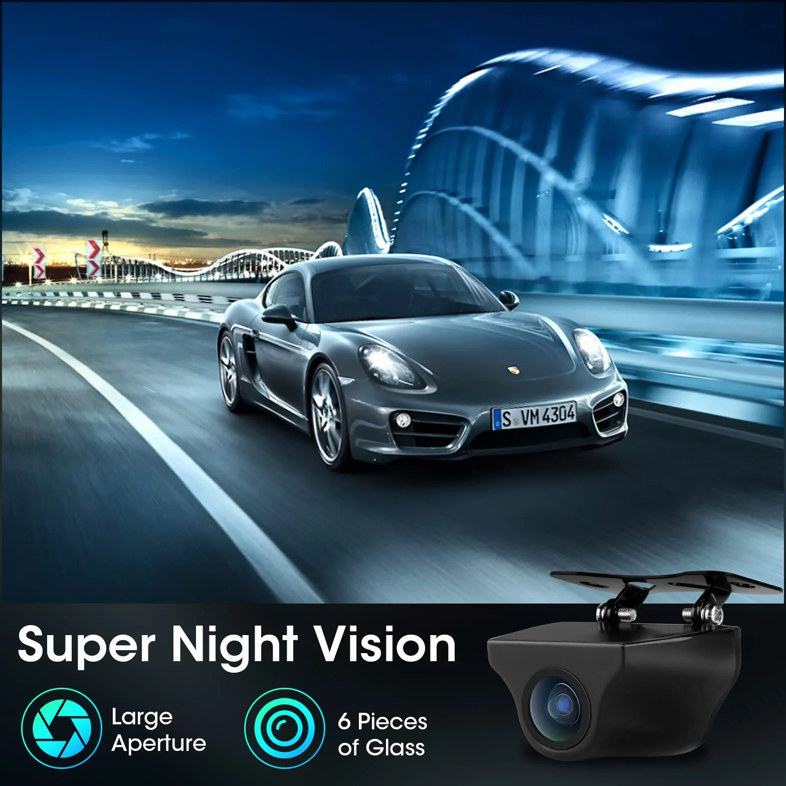 1080p Tylna kamera do lusterka Dash CAM IP68 wodoodporna