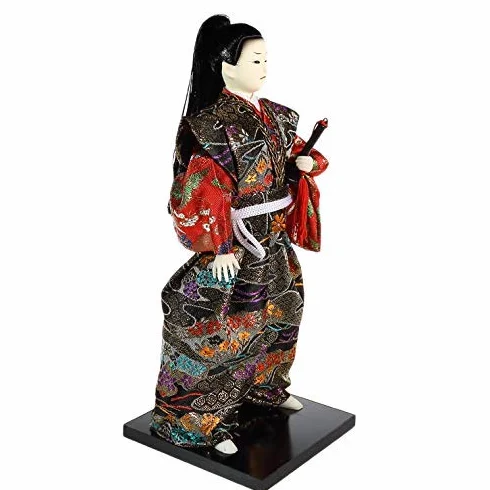 Poupée Japonaise en Kimono Samourai 30 cm - Figurine Geisha Traditionnelle Artisanale