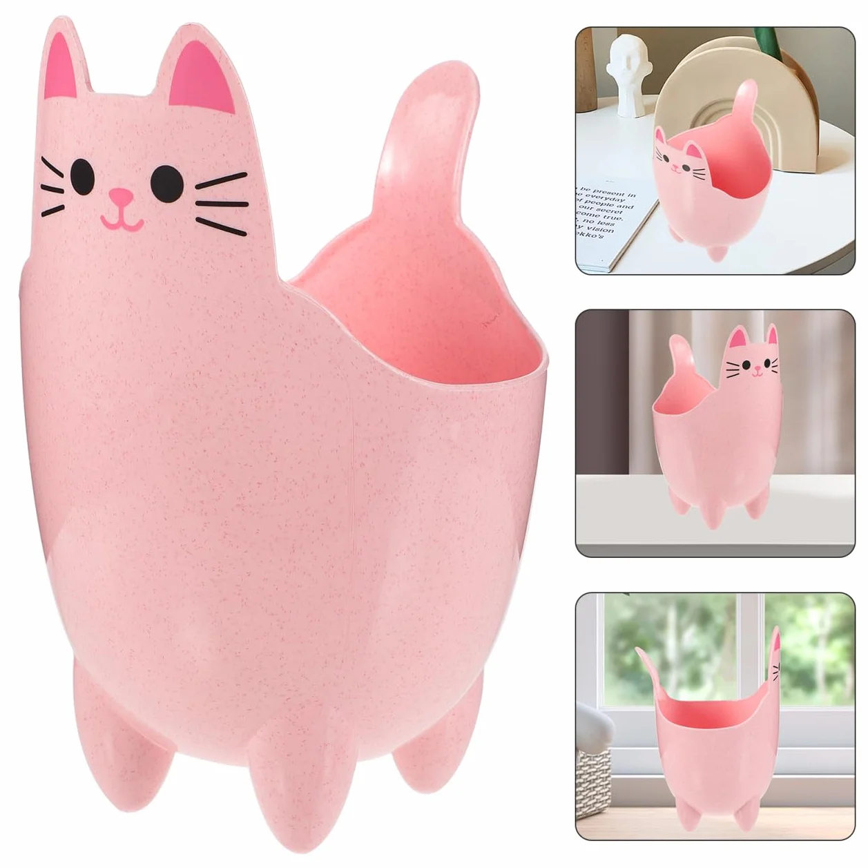 MAGICLULU Motif Chat 2 Pièces Poubelles de Bureau Mini Corbeille Pp Rose