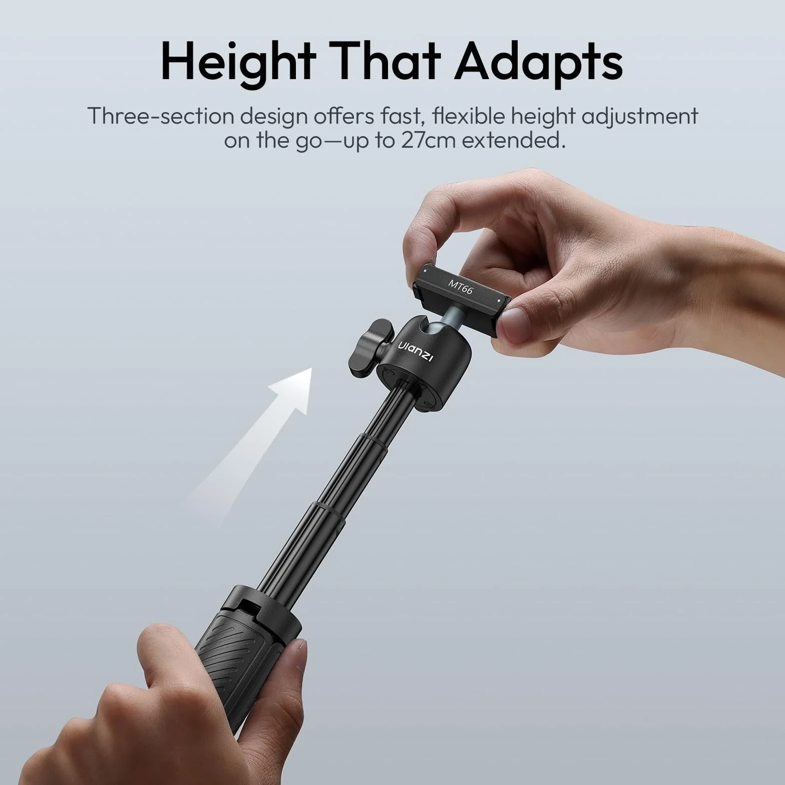 ULANZI MT66 Mini statyw - przenośny mini statyw do kamery z interfejsem magnetycznym DJI Action, uchwyt podróżny do vlogowania z paskiem na rzepy - kompatybilny z DJI Osmo Action 5pro/4/3, dla DJI