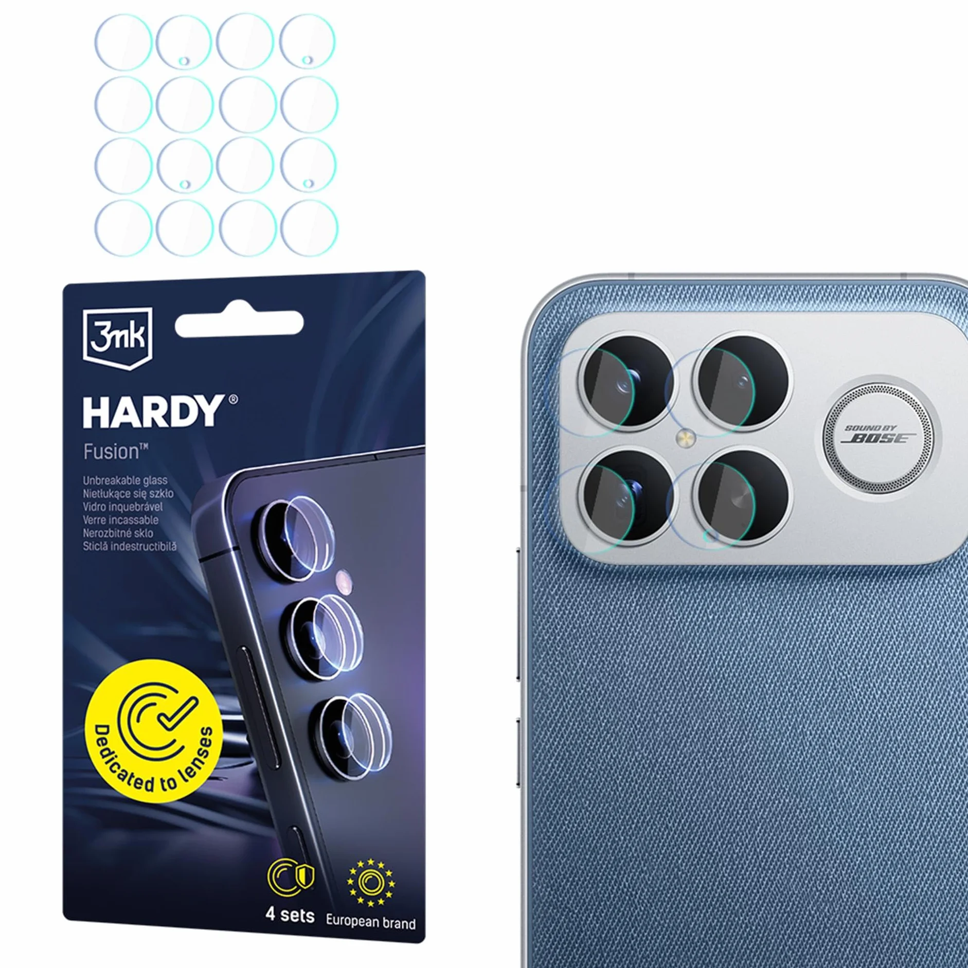 3mk Fusion Lens Protection Szkło Hybrydowe na Obiektyw do Poco F8 Ultra, Ochrona Soczewki, Bez Utraty Jakości Zdjęć, Niewidoczne