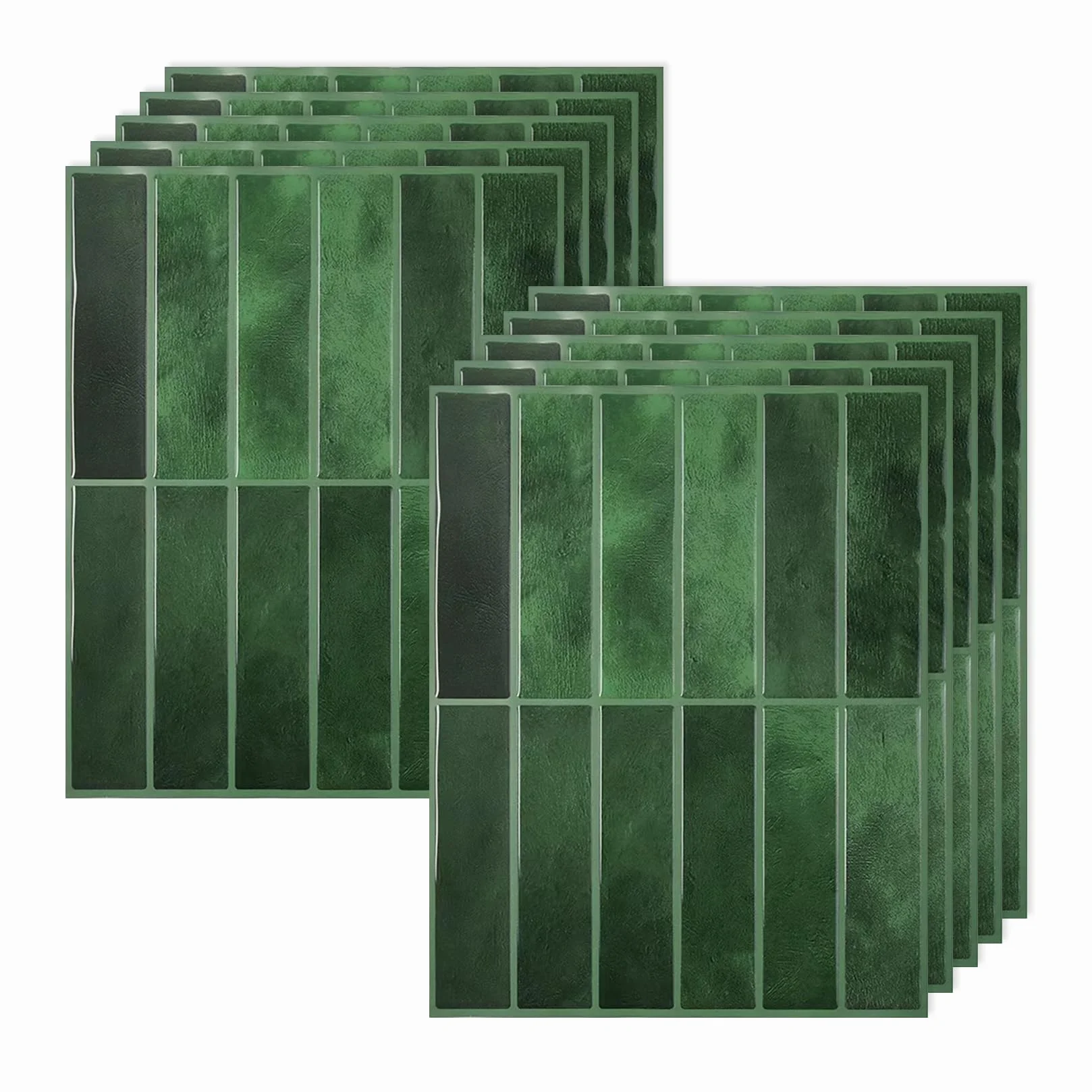 3D Sticker Credence Adhesive Imperméable 22,9 x 29 cm Vert Foncé pour Cuisine Salle Bain Décoration Murale