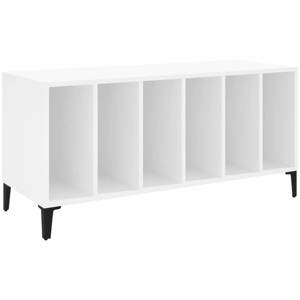 Tomostar Support pour Tourne-Disque, Porte-disques Présentoir Meuble de Rangement pour Disques Vinyles Blanc 100x38x48 cm Bois d'ingénierie