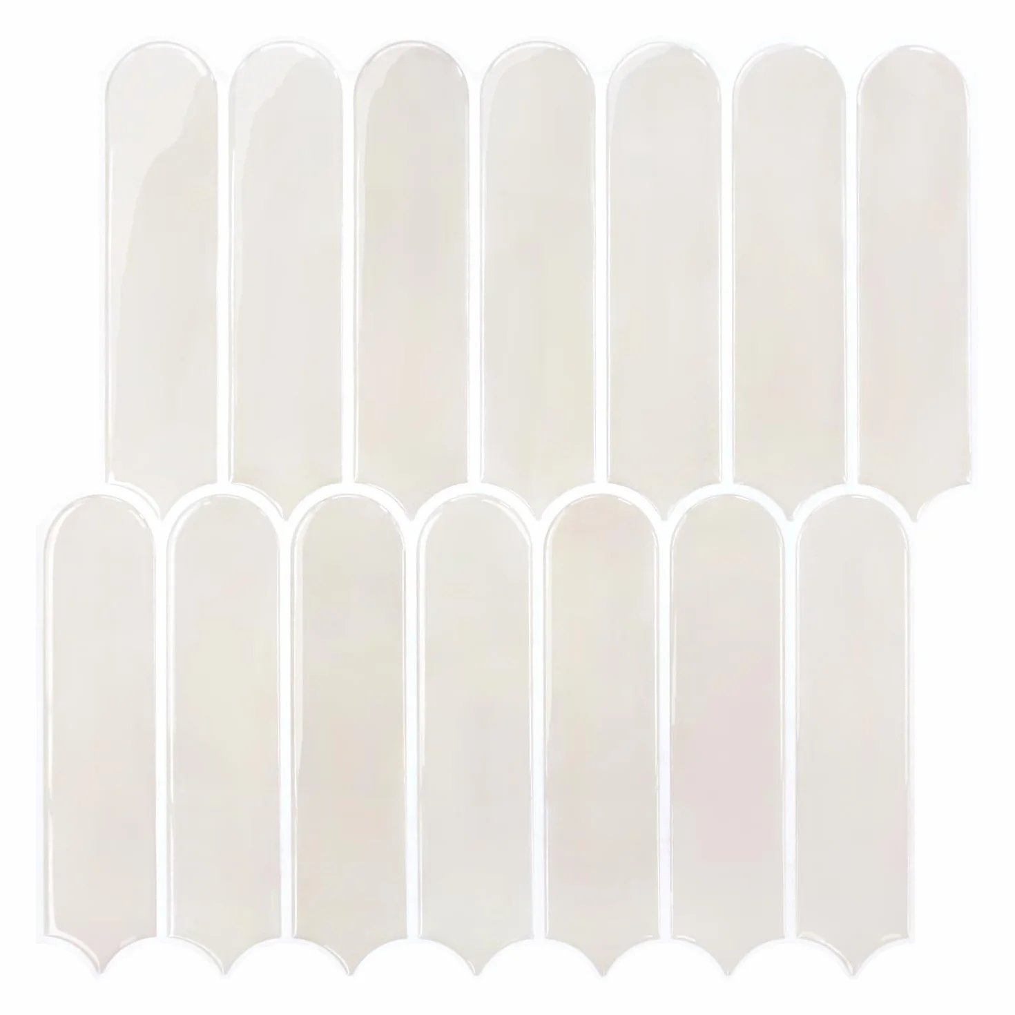Commomy Plus épais Credence Adhesive Cuisine Vinyle Carrelage Adhesif Mural Salle de Bain Metro 3D Imperméable Toledo Cream FishScale 10 Pièces 30,5 x 30,5 cm
