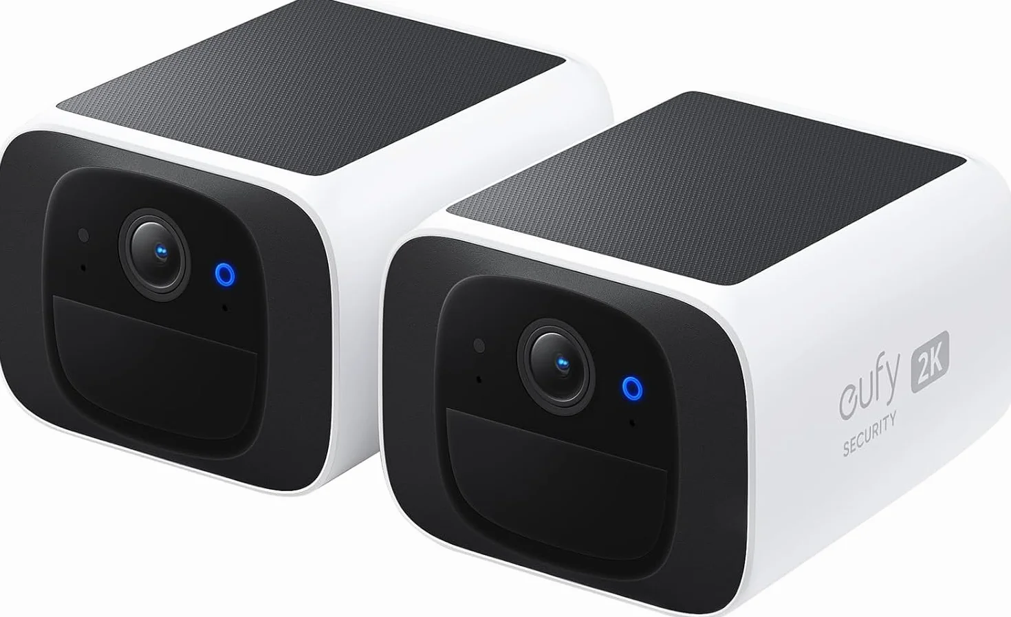 SoloCam S220 eufy Security kamera zewnętrzna bezprzewodowa zasilana energią słoneczną, kamera do ochrony domu o rozdzielczości 2K, Wi-Fi 2,4 GHz, kompatybilna z HomeBase S380 (2 szt.)