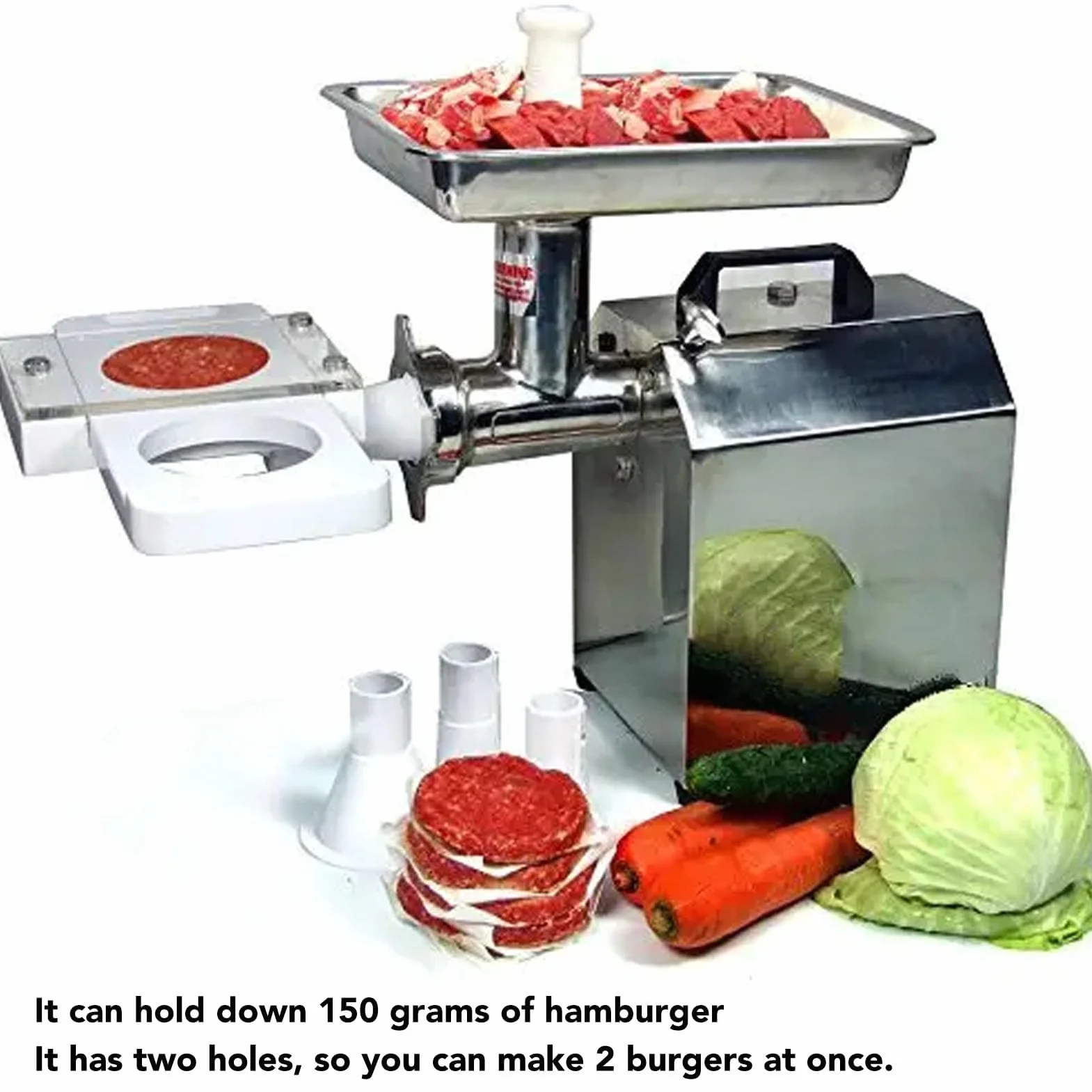 Hamburger en appuyant sur Machine Maker, Auto Hamburger Patty Maker avec 5 Tubes Adaptateur Maison Burger Maker Appuyez sur pour Saucisse Remplisseur Viande