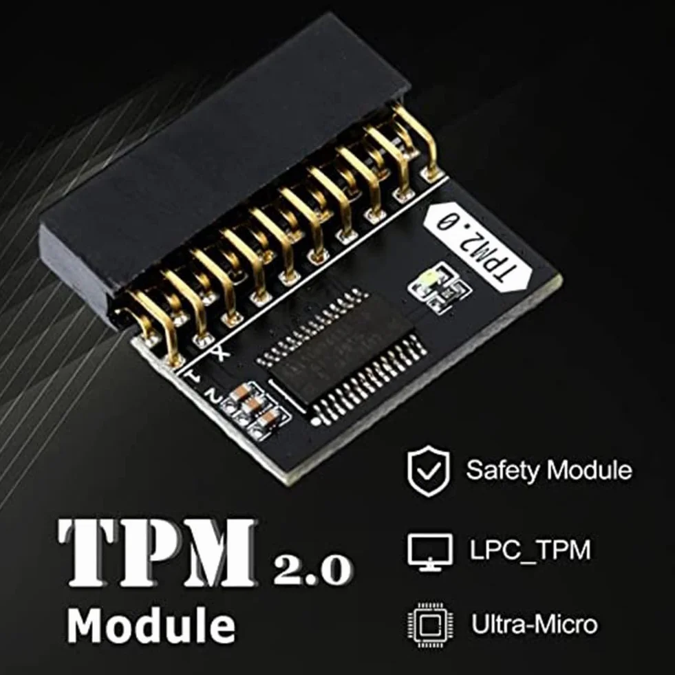 TPM Module 2.0 20-1 broches 2 x 10P puce de sécurité pour cartes mères DDR4 Win11 Cryptage Clé Stockage PCB