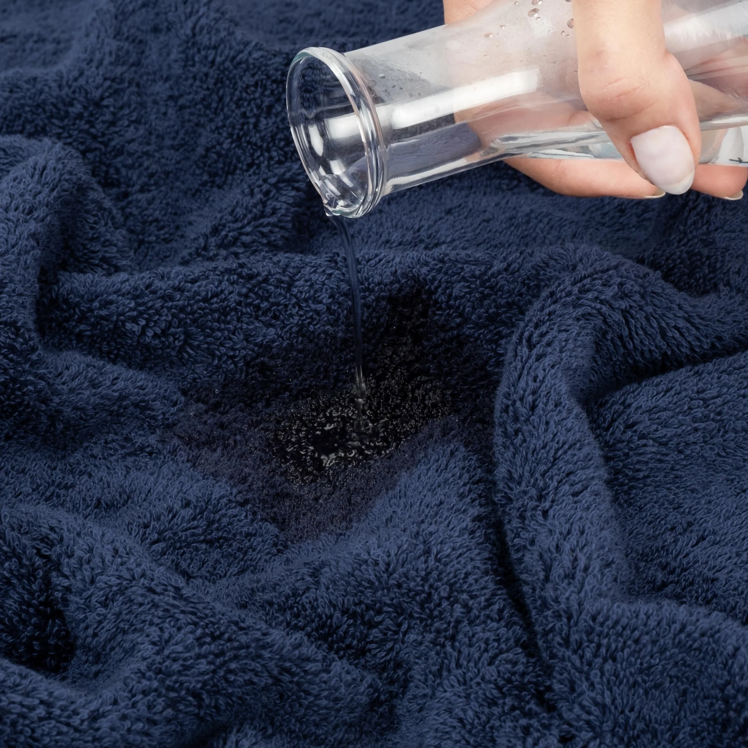 Hammetex Lot de 2 Grandes Serviettes de Bain 80x200 cm 100% Coton 500 GSM Oeko-TEX Bleu foncé