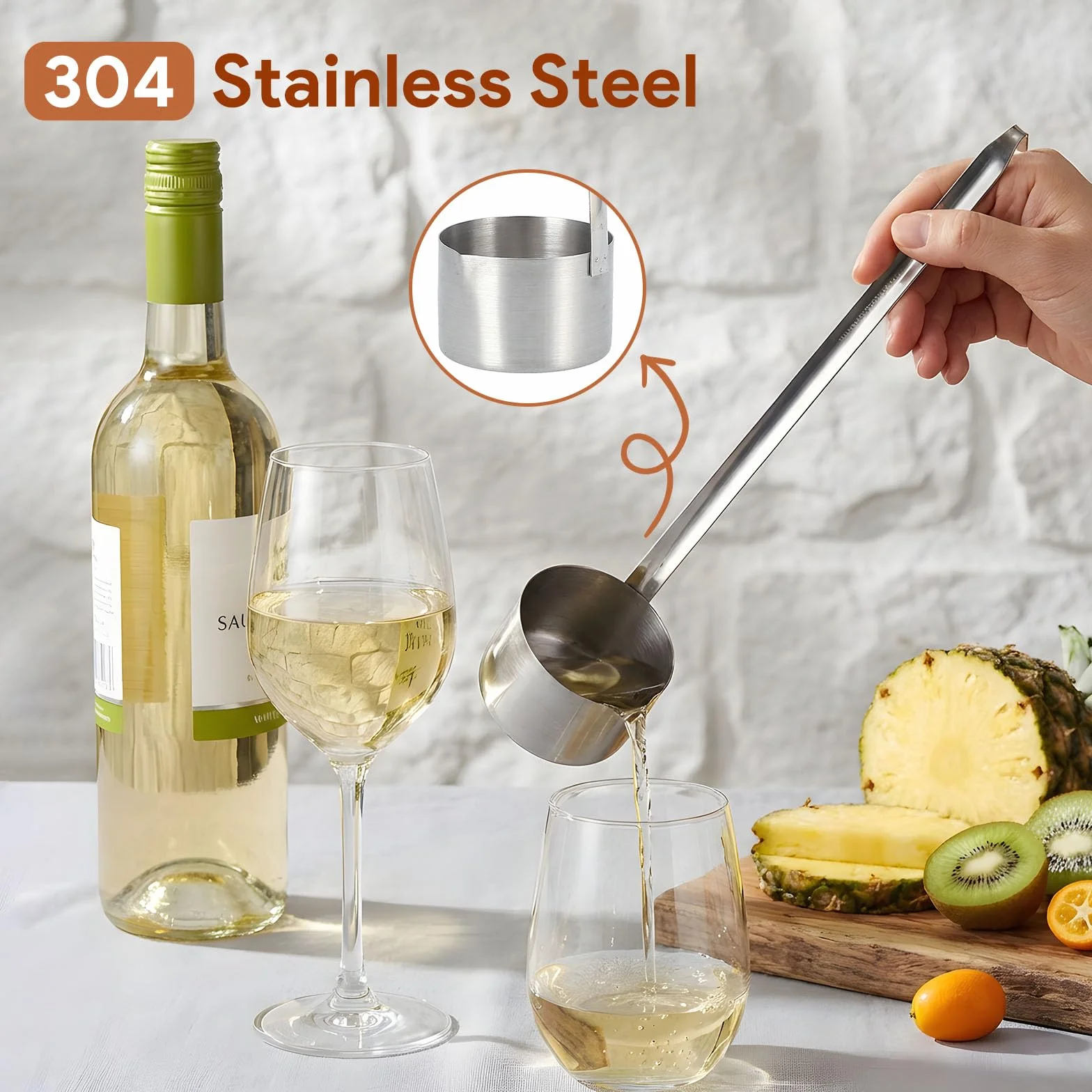 Louche à Vin en Acier Inoxydable 250ml Cuillère à Mesurer 1 Unité
