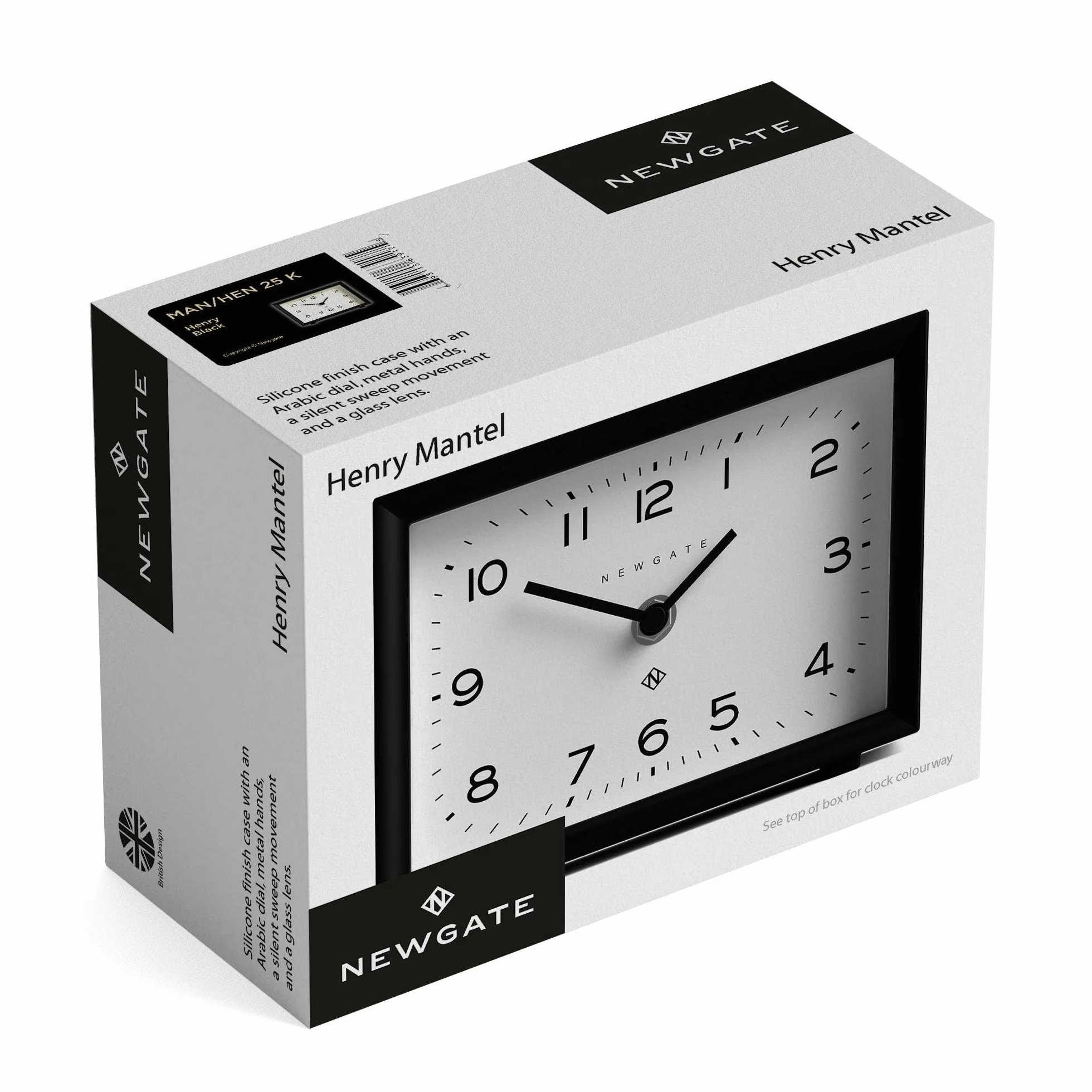 NEWGATE Henry Horloge de Bureau Design Rectangulaire Contemporain Blanc