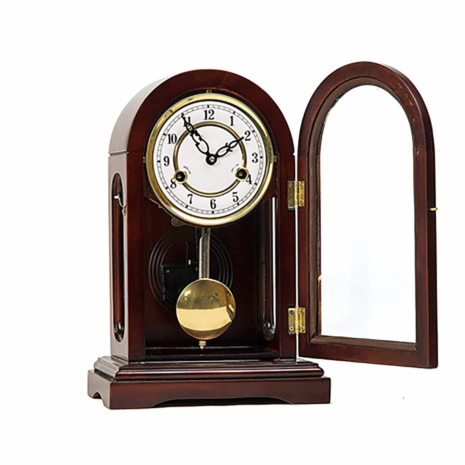Horloge de cheminée traditionnelle en bois avec carillons Westminster – Horloge de table mécanique en bois marron pour décoration de maison, salon, bureau – Cadeau parfait pour une pendaison de