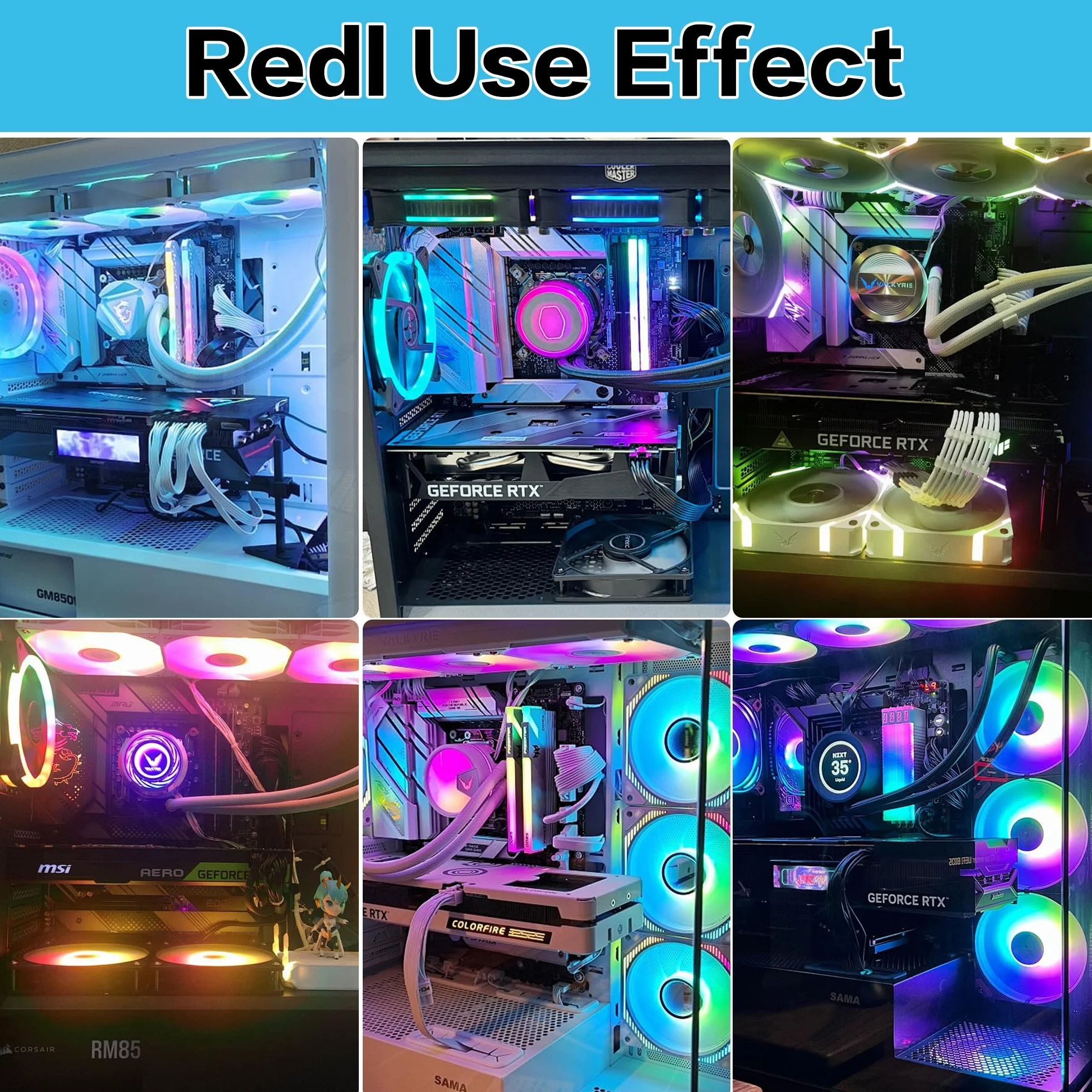 YAODHAOD Minikontroler ARGB, 3-biegunowy kontroler RGB 5 V, wbudowany tryb oświetlenia, zasilacz SATA, kontroler RGB do wentylatora PC, listwa świetlna, grzejnik chłodzony wodą/powietrzem (czarny)