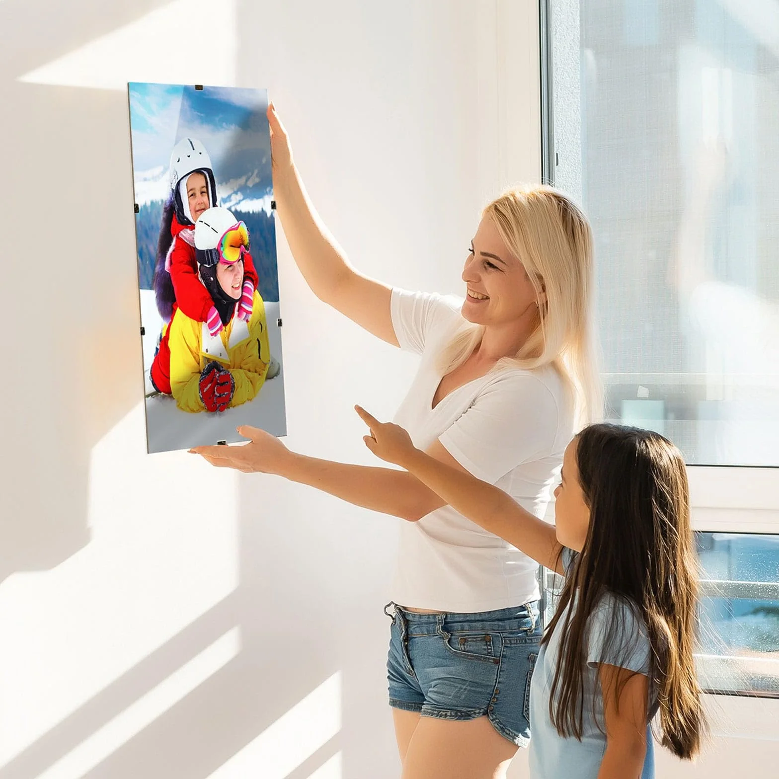 Cadre à clips en plexiglas 20 x 50 cm MG Design – pour photos posters puzzles suspension verticale horizontale