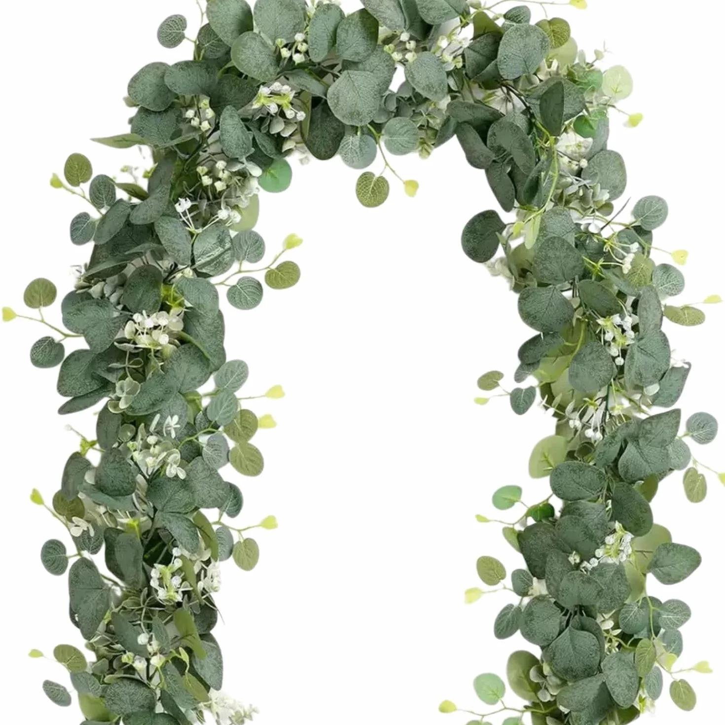 Guirlandes d'eucalyptus artificielles 1,8 m lot de 2 décoration verte pour mariage fête jardin