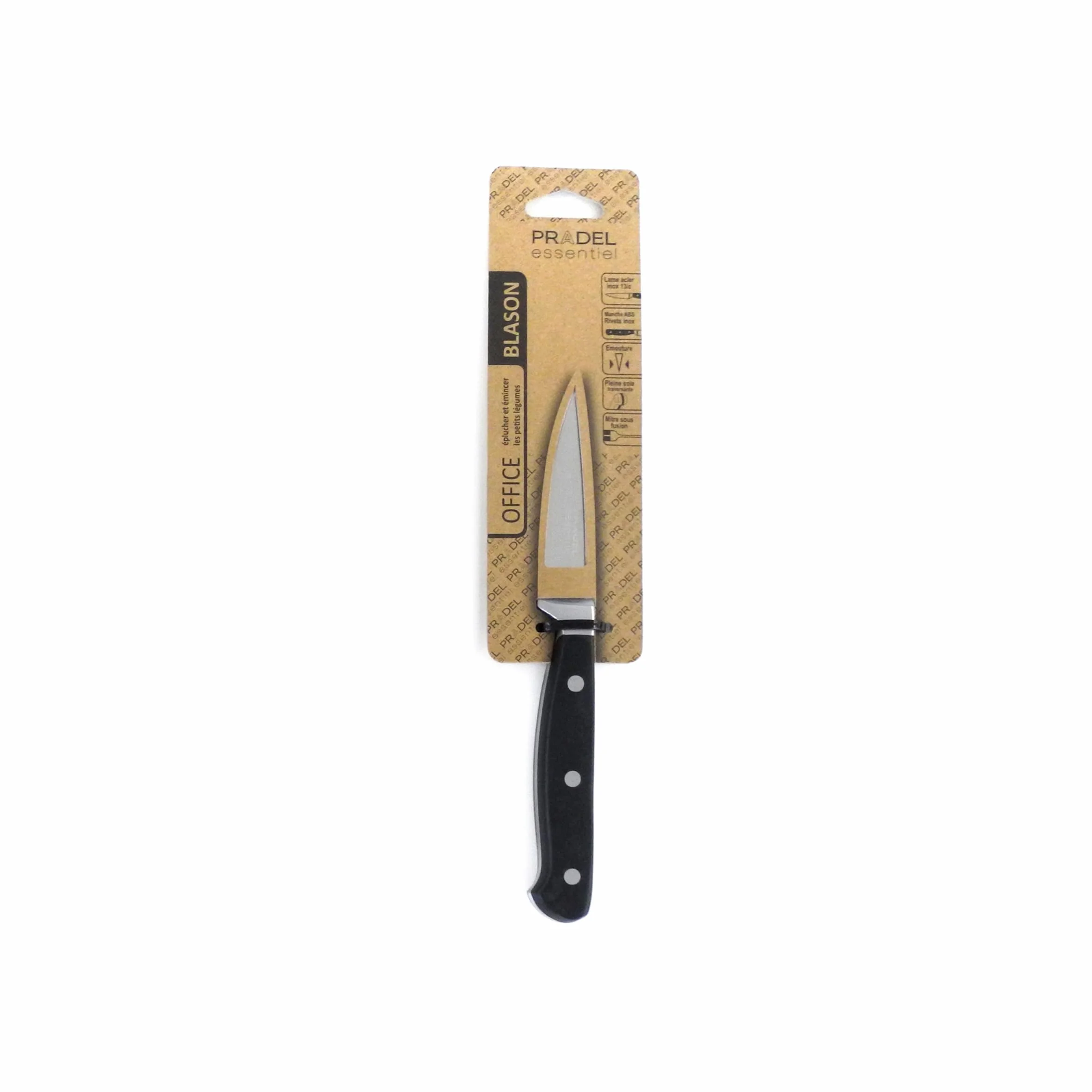 Couteau d'office PRADEL ESSENTIEL Acier inoxydable 13 C Lame 9 cm Noir