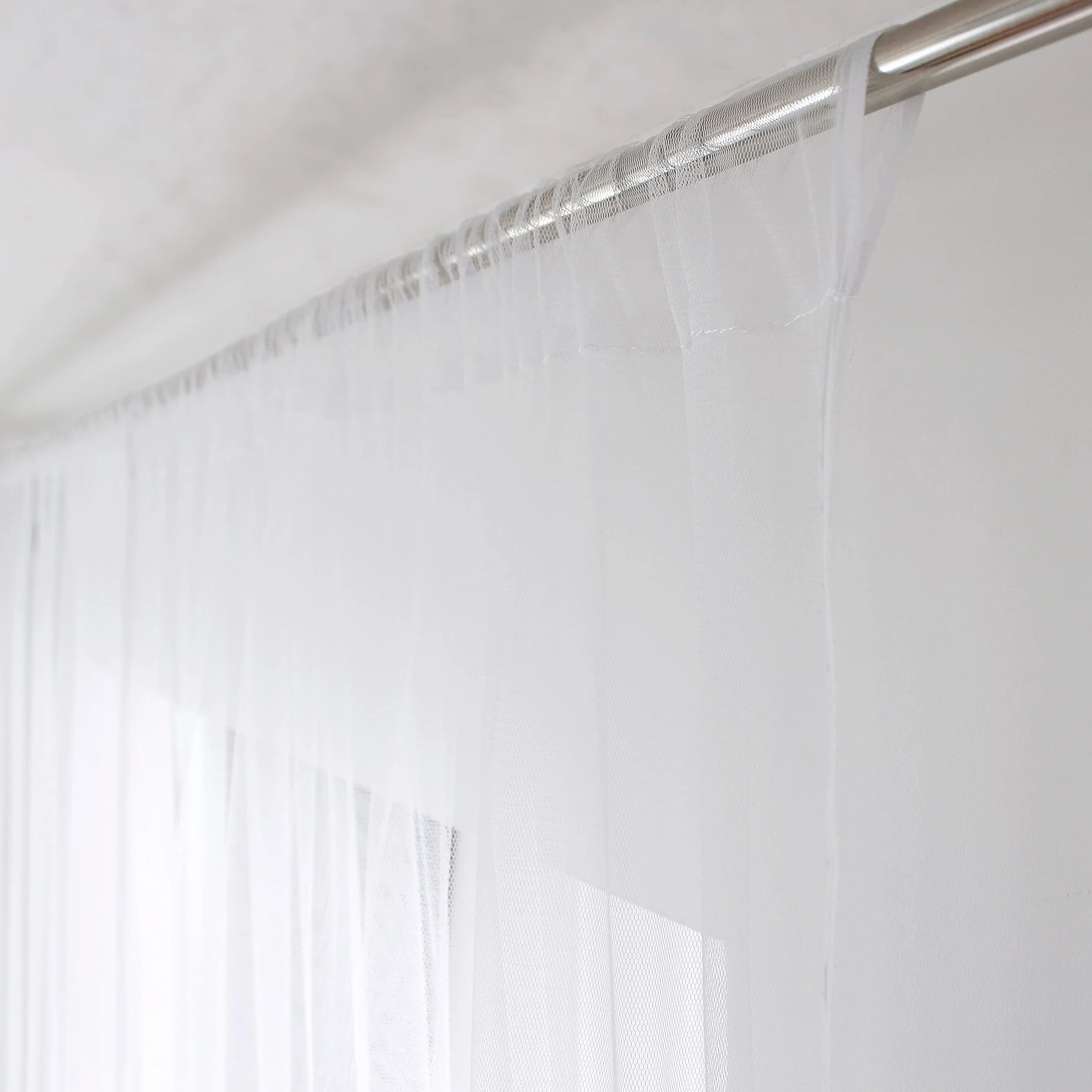 Voilage Moustiquaire 300x240cm Blanc 100% Polyester Passe Tringle 8cm Protection Contre Les Moustiques