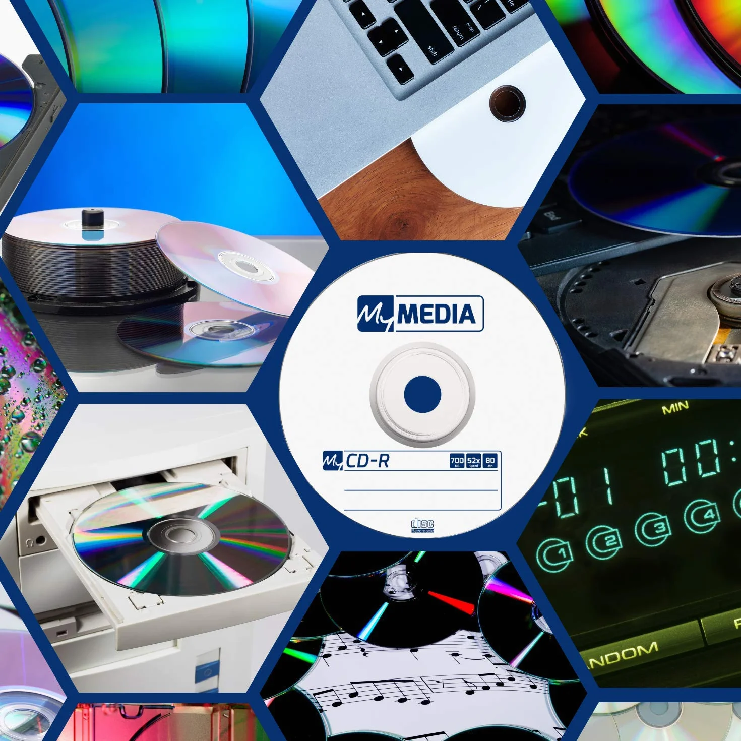 CD-R 700 MB - Opakowanie 10 Szt. Nieobrobione Płyty z 52-Krotną Prędkością Palenia, Długą Żywotnością i Możliwością Zadruku - Audio Rohling