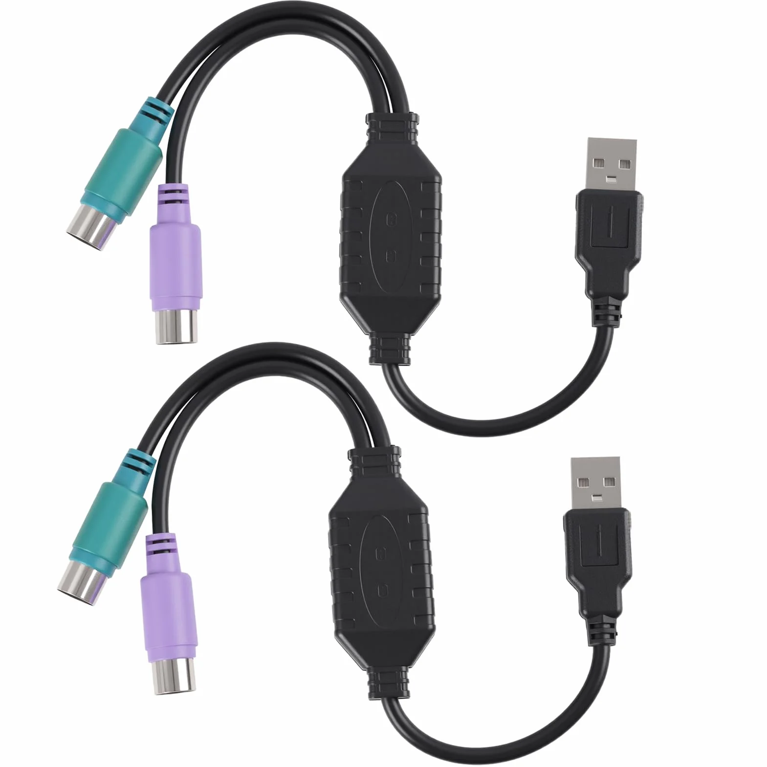 Adaptateur PS/2 vers USB, Convertisseur Câble PS/2 vers USB pour Clavier et Souris PS2