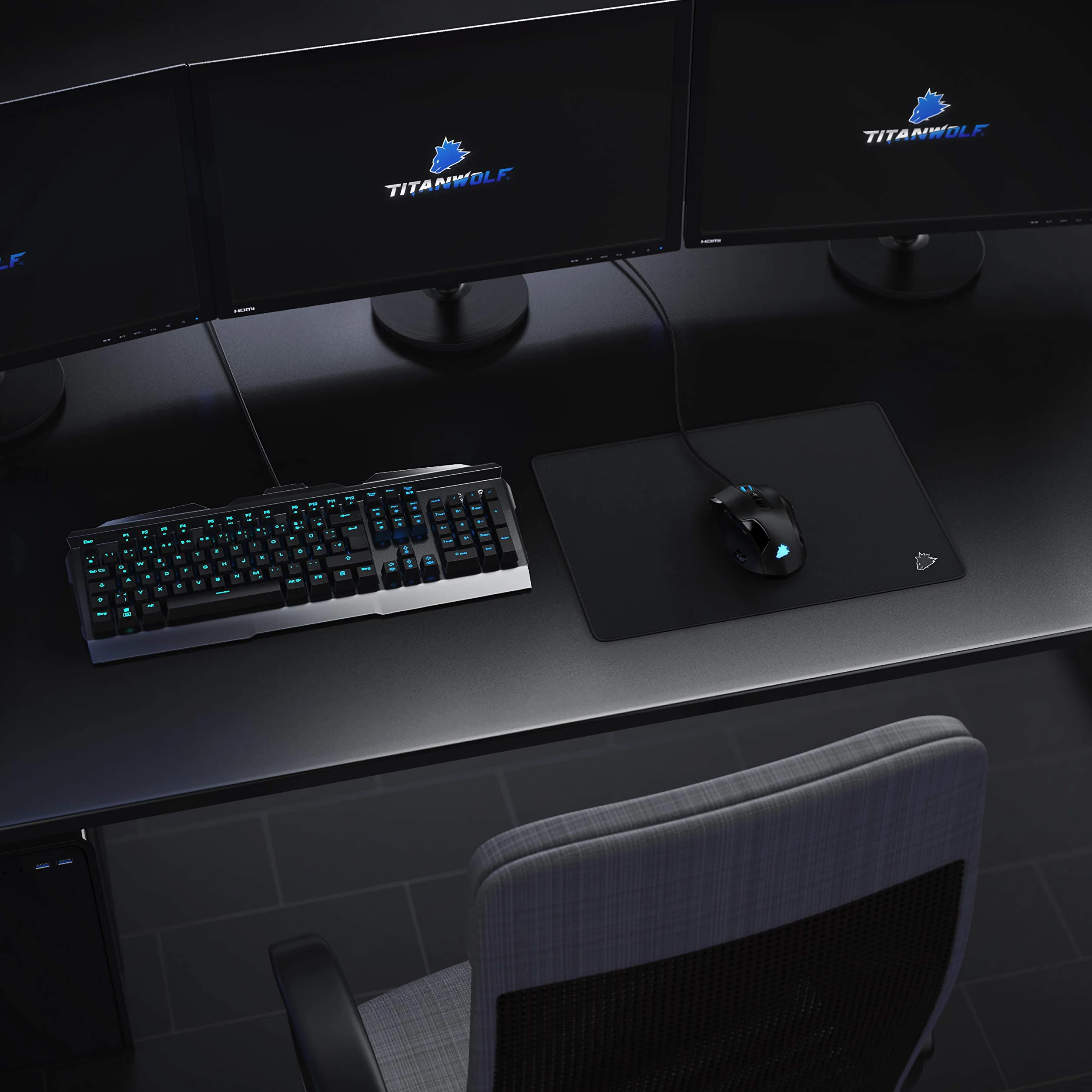 TITANWOLF Tapis de Souris Gaming 350 x 250 mm Mousemat Bureau Gamer Tissu pour Souris Clavier Roccat Razer Logitech