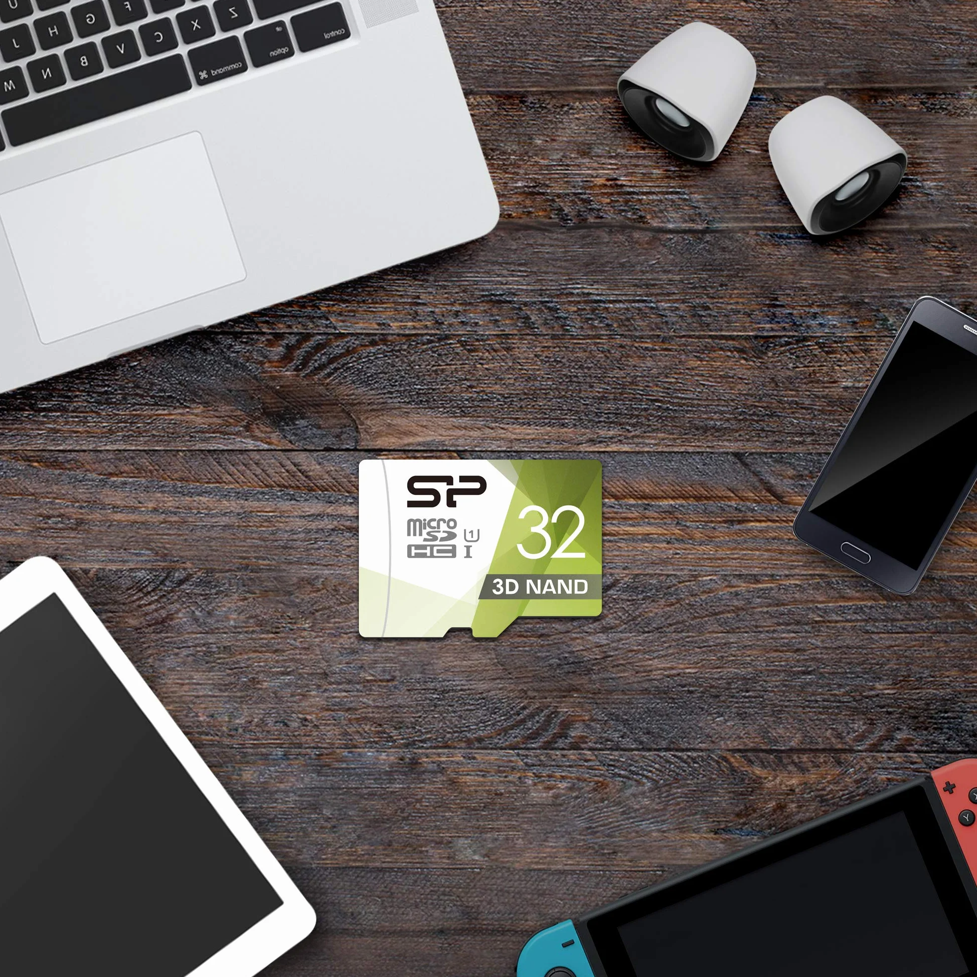 Silicon Power 32 GB 3D NAND szybka karta microSD do kamer rozdzielczych i monitorowania domu + adapter SD
