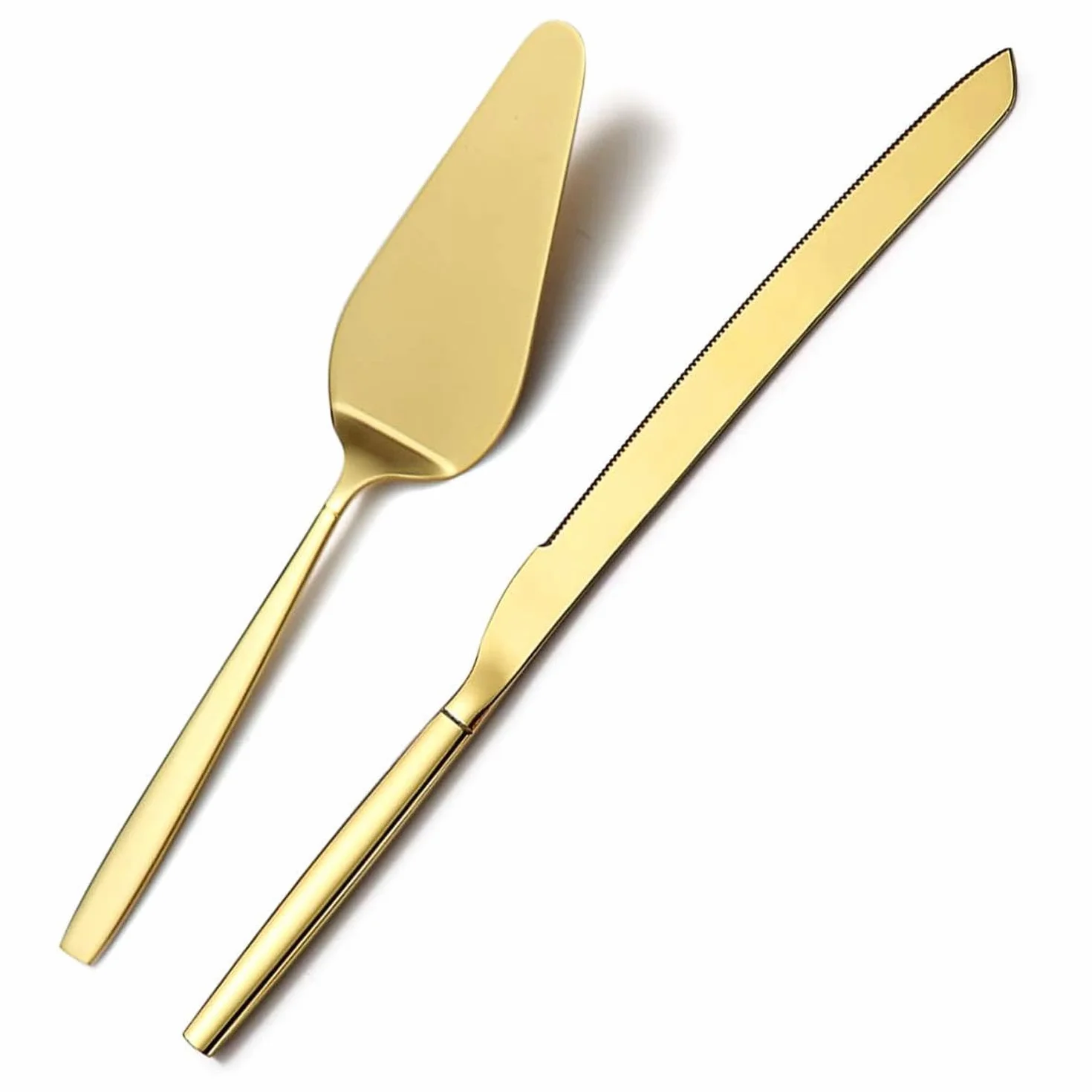 Ensemble de Coupe Gâteau Acier Inoxydable 2 Pièces Couteaux Mariage