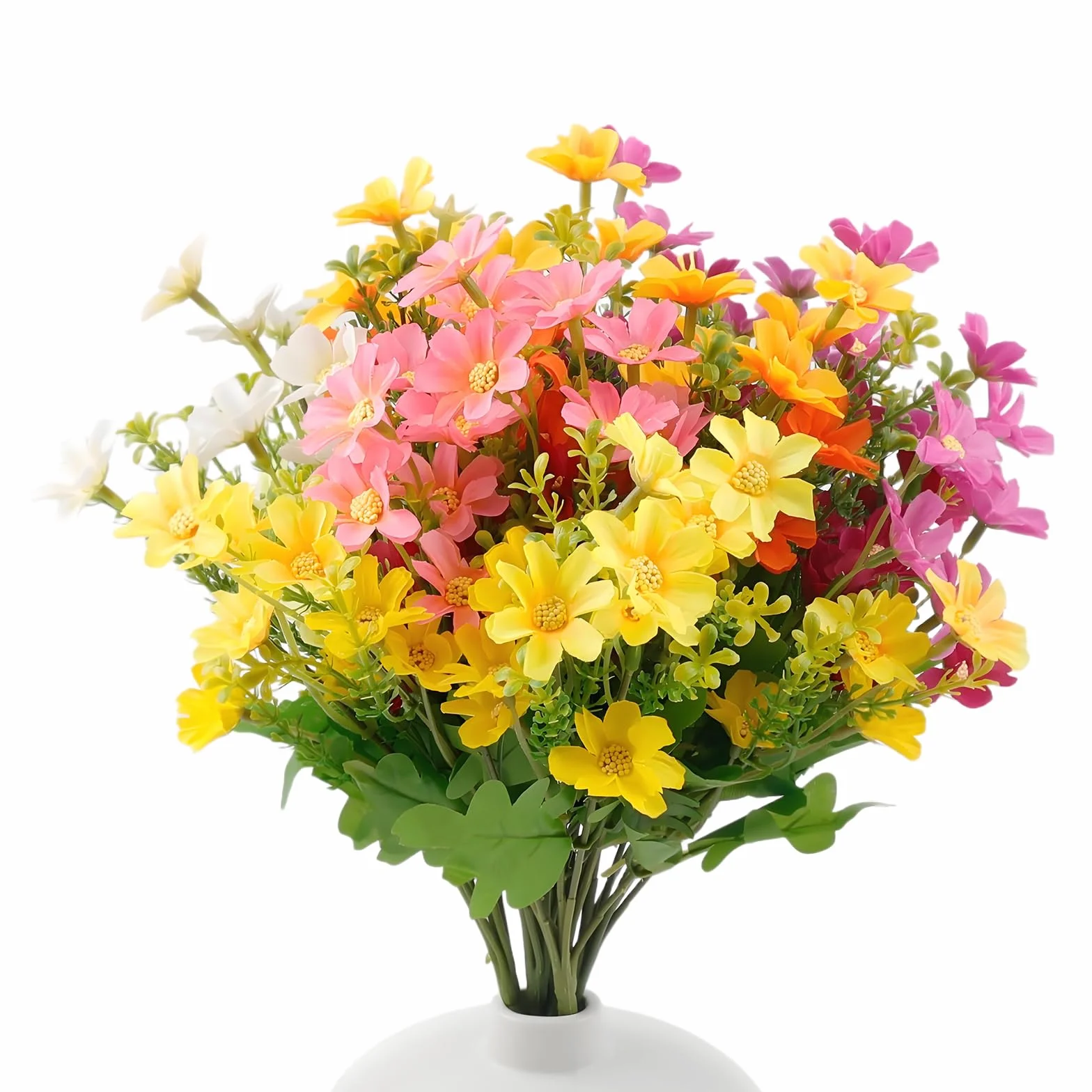 Fleurs Artificielles Extérieures Résistantes aux UV 6 Pièces en Plastique pour Décoration Maison Jardin