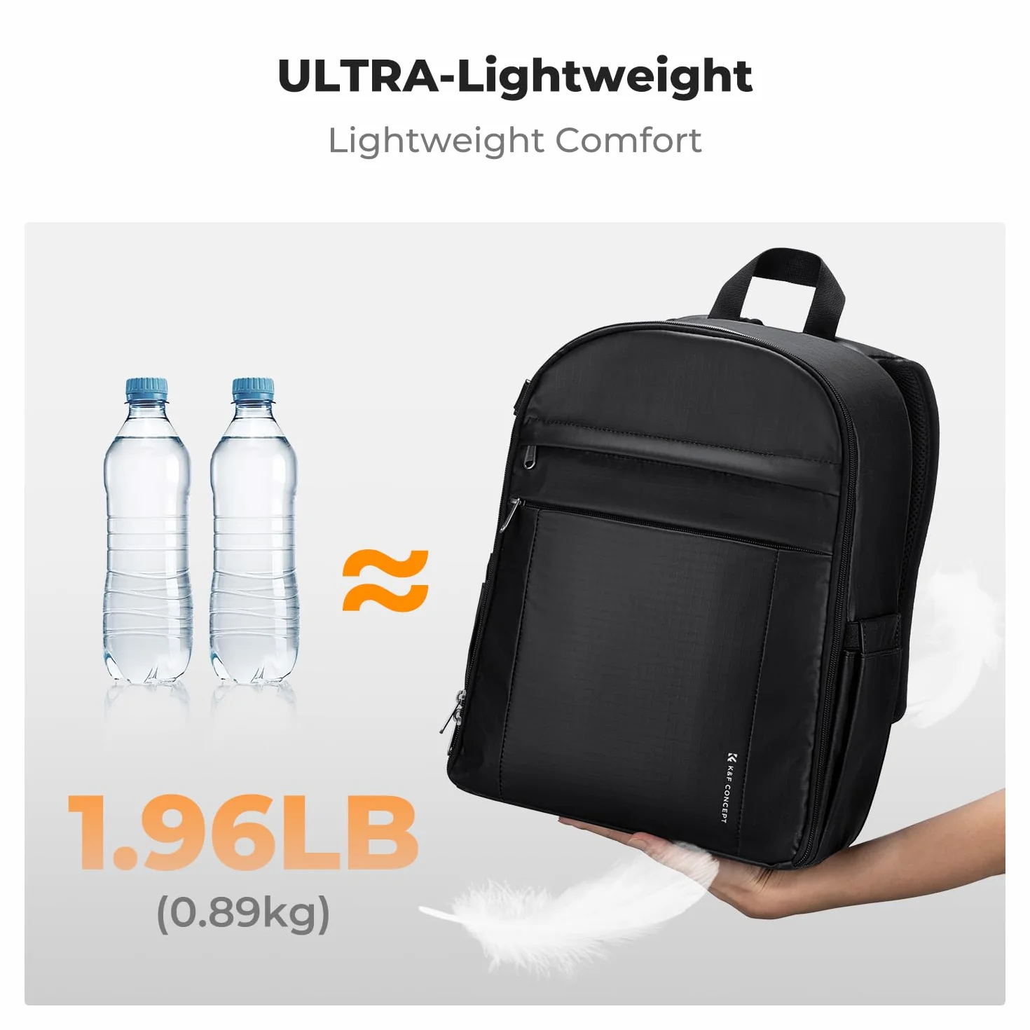 K&F CONCEPT Lekki i wodoodporny plecak na aparat 13 l do profesjonalnych zdjęć, kompatybilny z Sony Canon Nikon, w zestawie przednie kieszenie i uchwyt na statyw